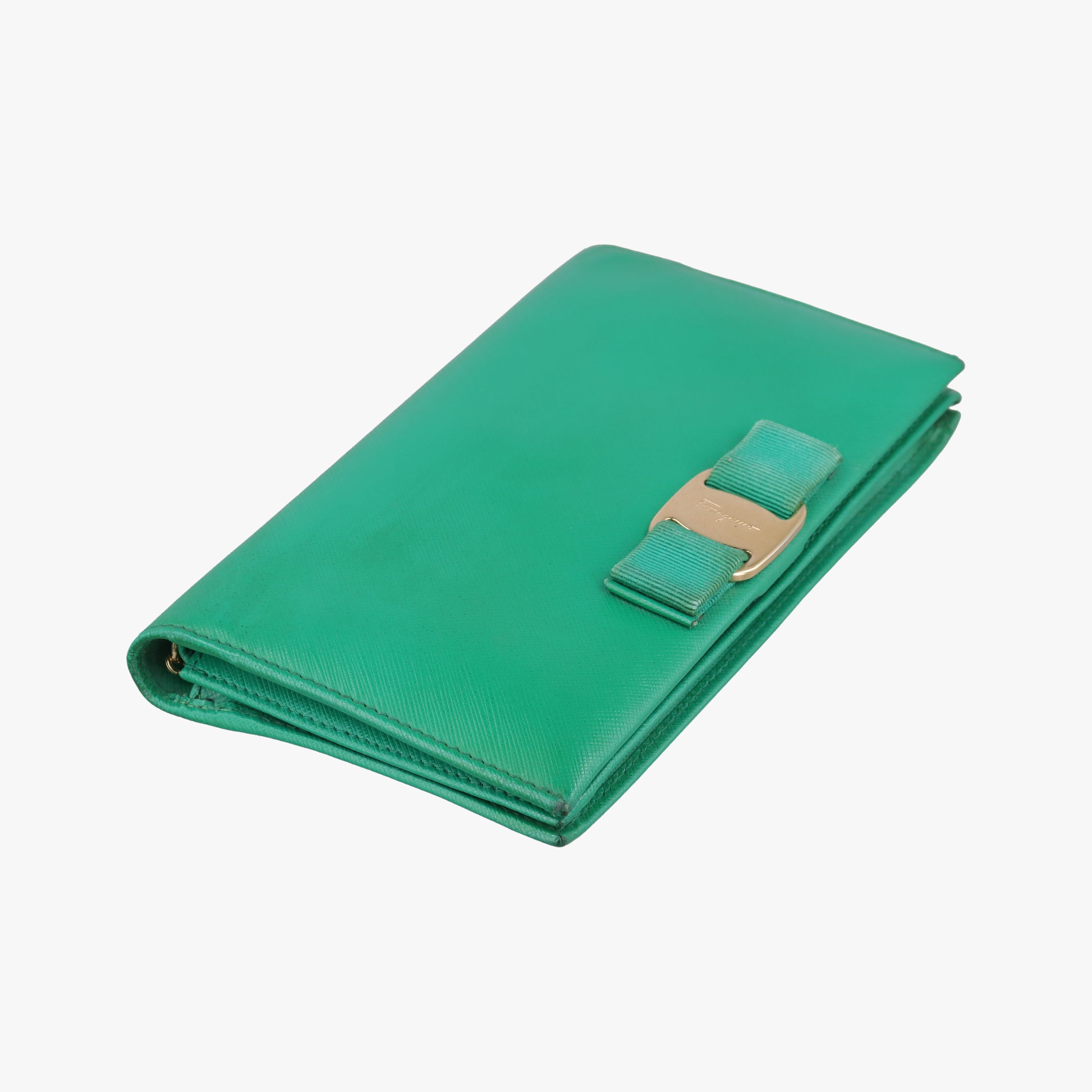 Secondhand Ferragamo Ginny Vara Green Leather  shoulderbag | stylenewstar