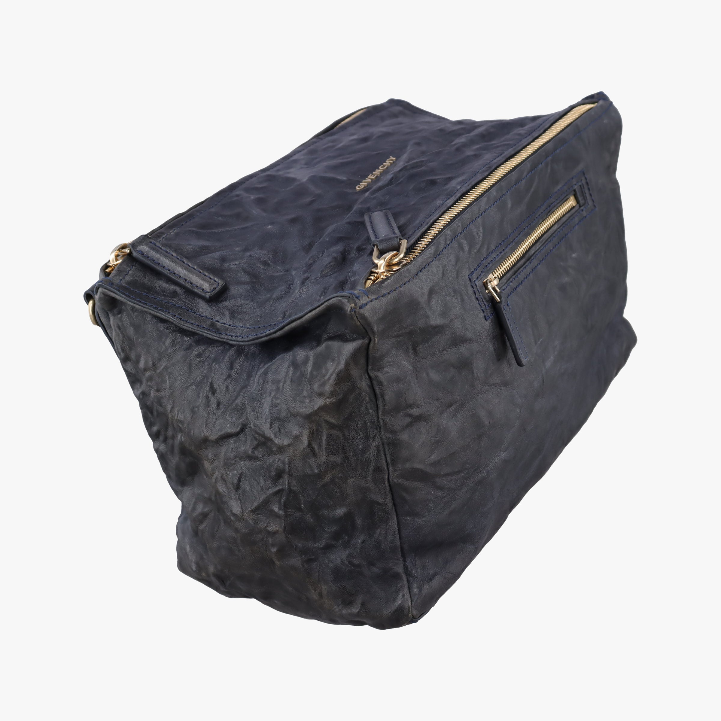 Pre-owned Givenchy Pandora Navy Leather  shoulderbag | stylenewstar