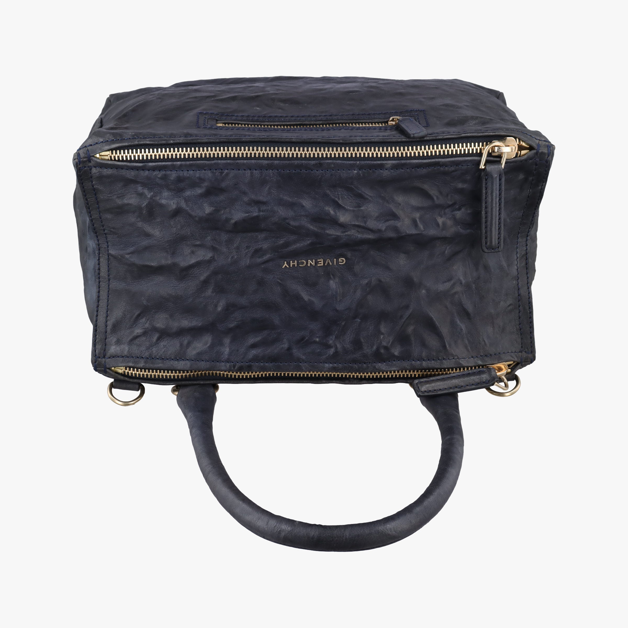 Pre-owned Givenchy Pandora Navy Leather  shoulderbag | stylenewstar