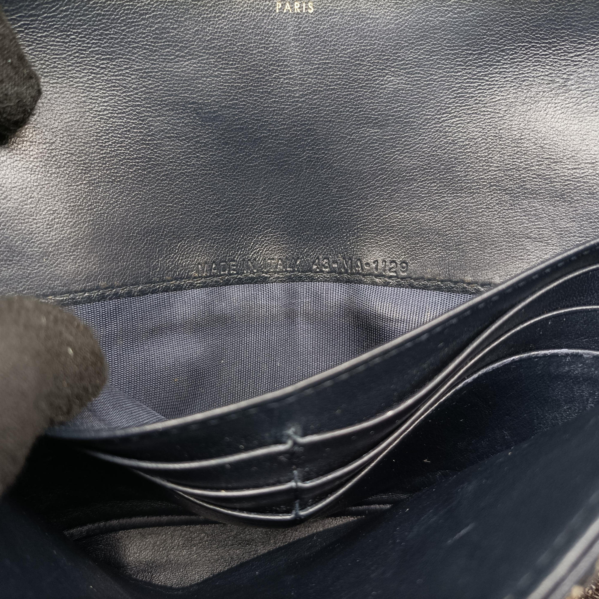 Vintage Christian Dior Saddle Navy×Gray jacquard  shoulderbag | stylenewstar