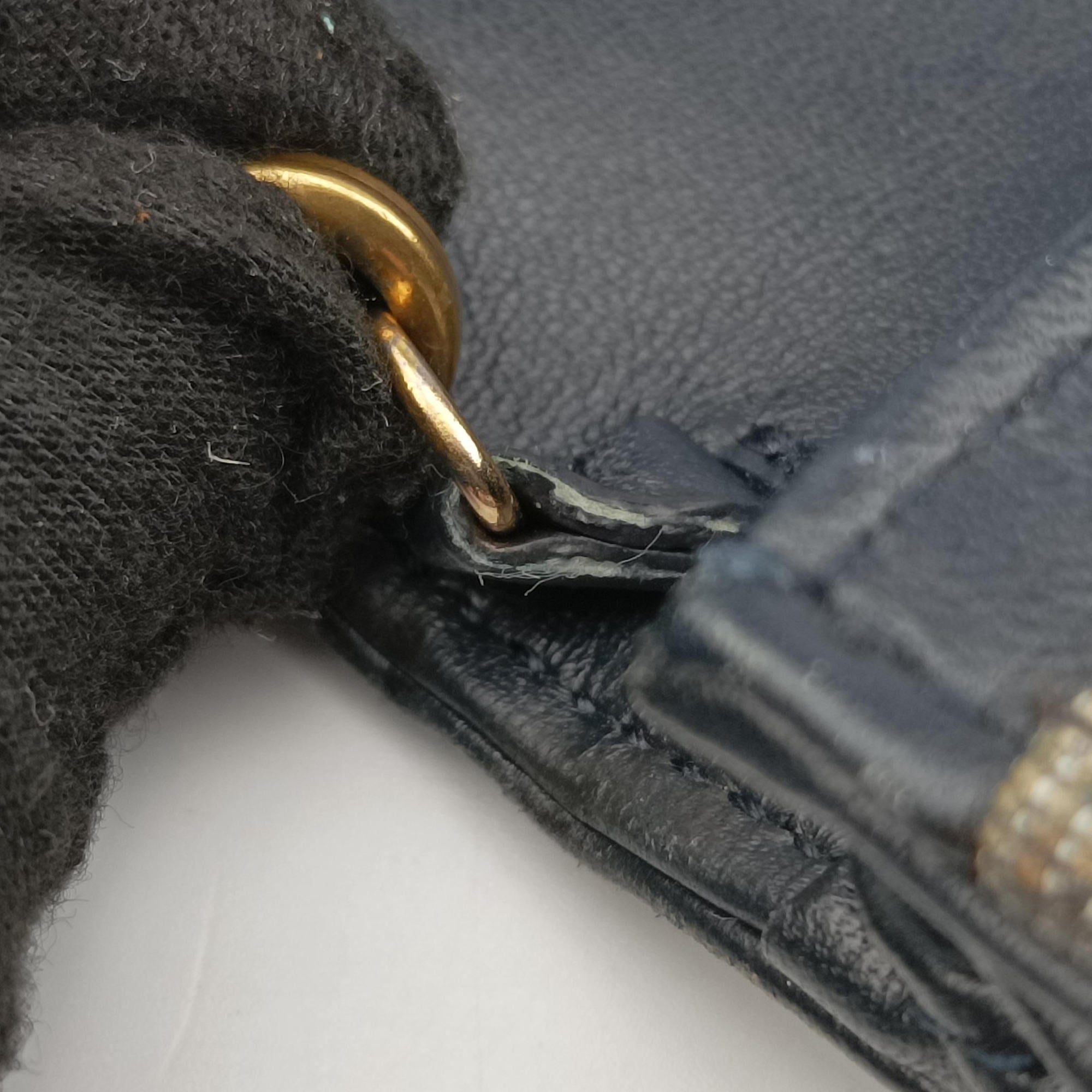 Vintage Christian Dior Saddle Navy×Gray jacquard  shoulderbag | stylenewstar