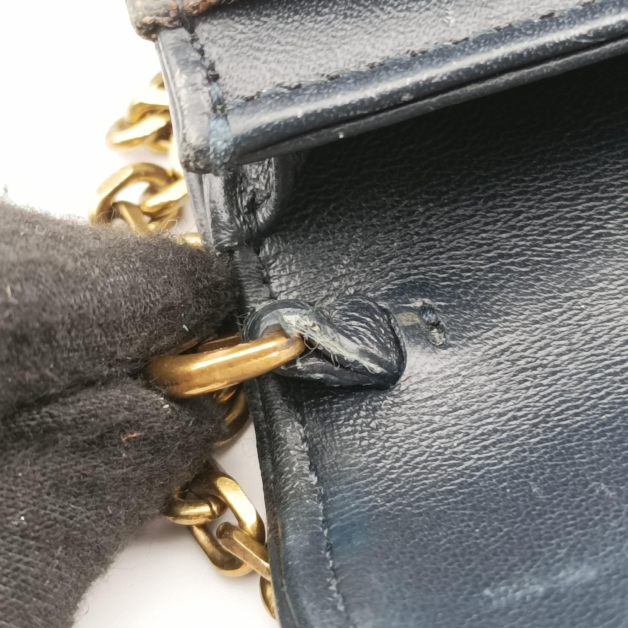 Vintage Christian Dior Saddle Navy×Gray jacquard  shoulderbag | stylenewstar