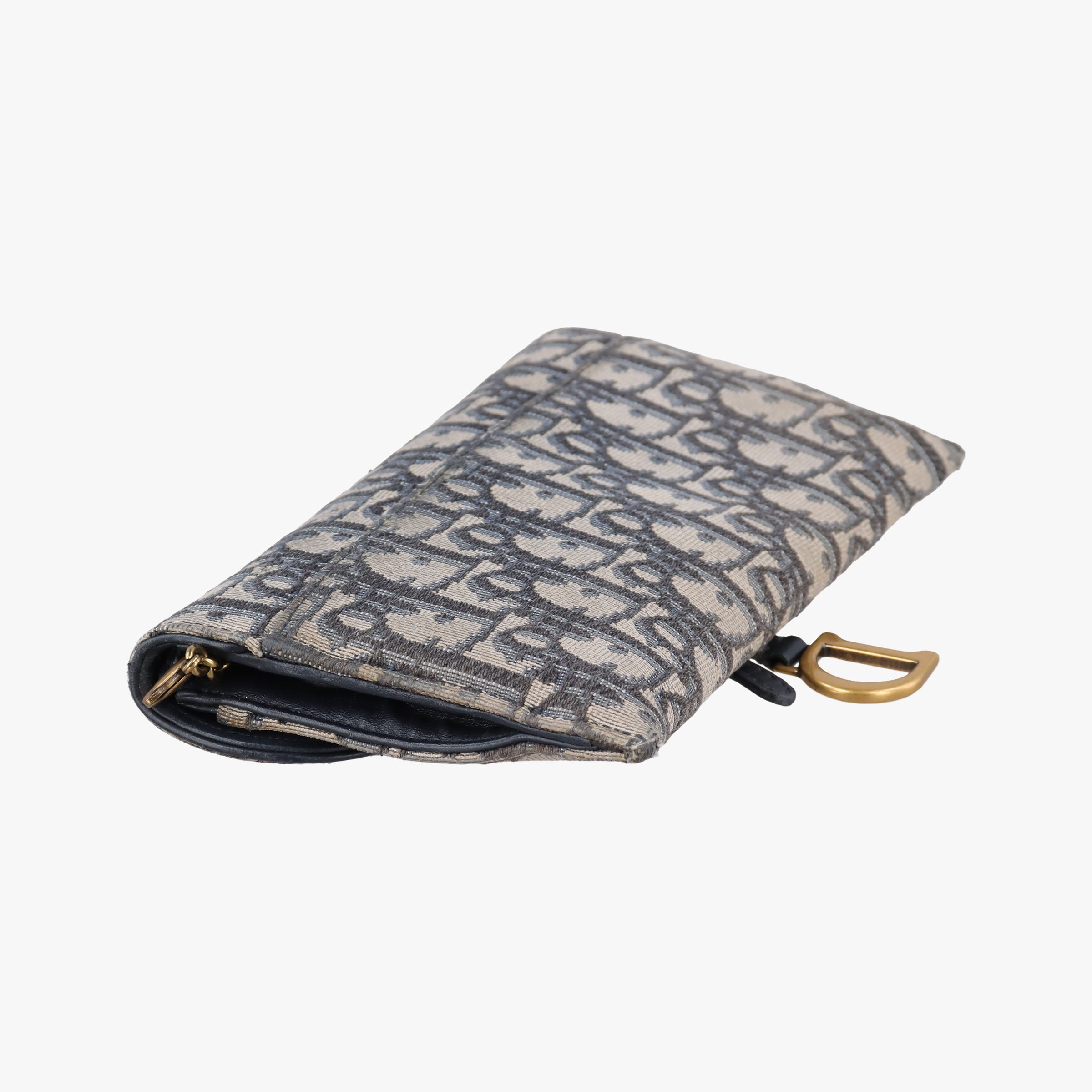 Vintage Christian Dior Saddle Navy×Gray jacquard  shoulderbag | stylenewstar