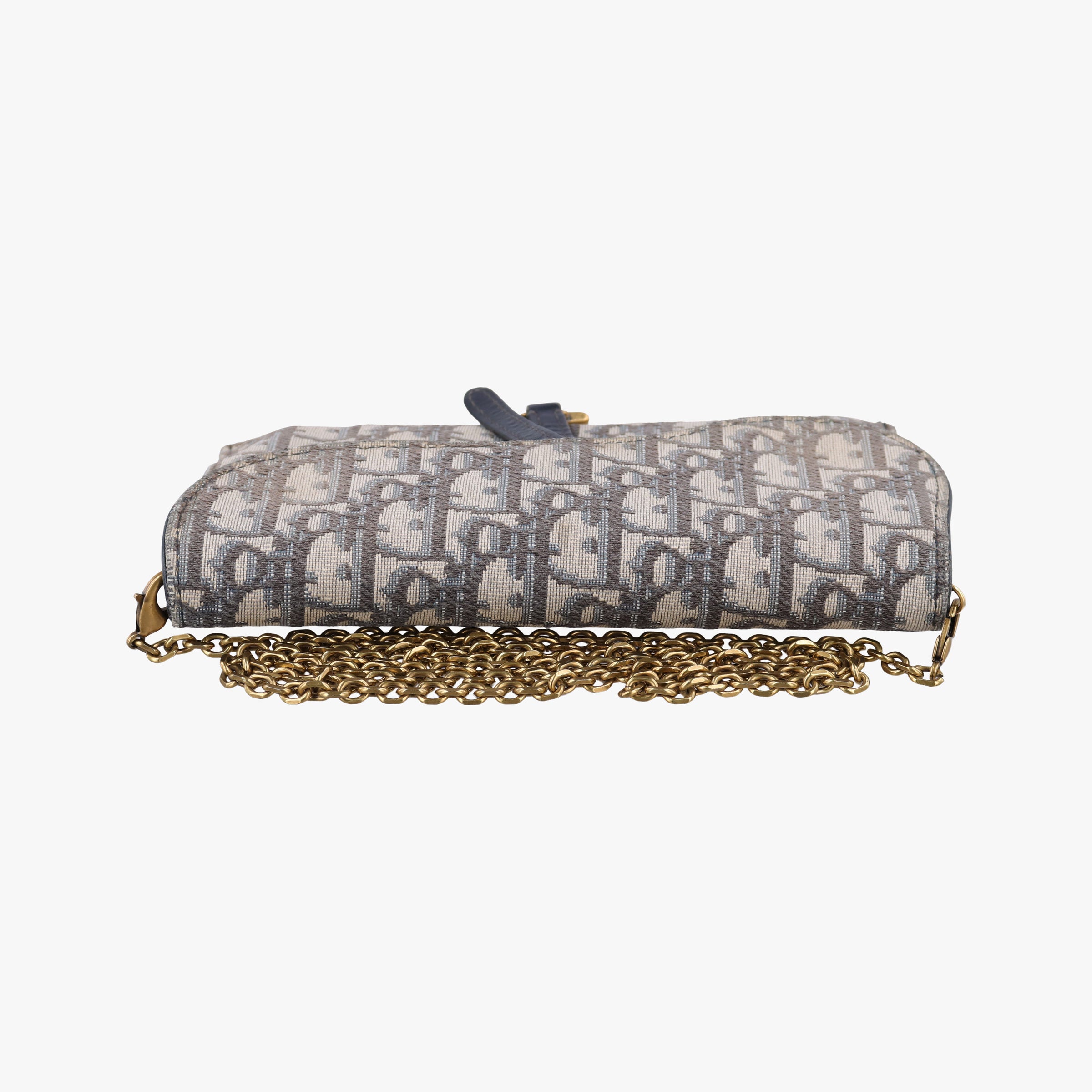 Vintage Christian Dior Saddle Navy×Gray jacquard  shoulderbag | stylenewstar