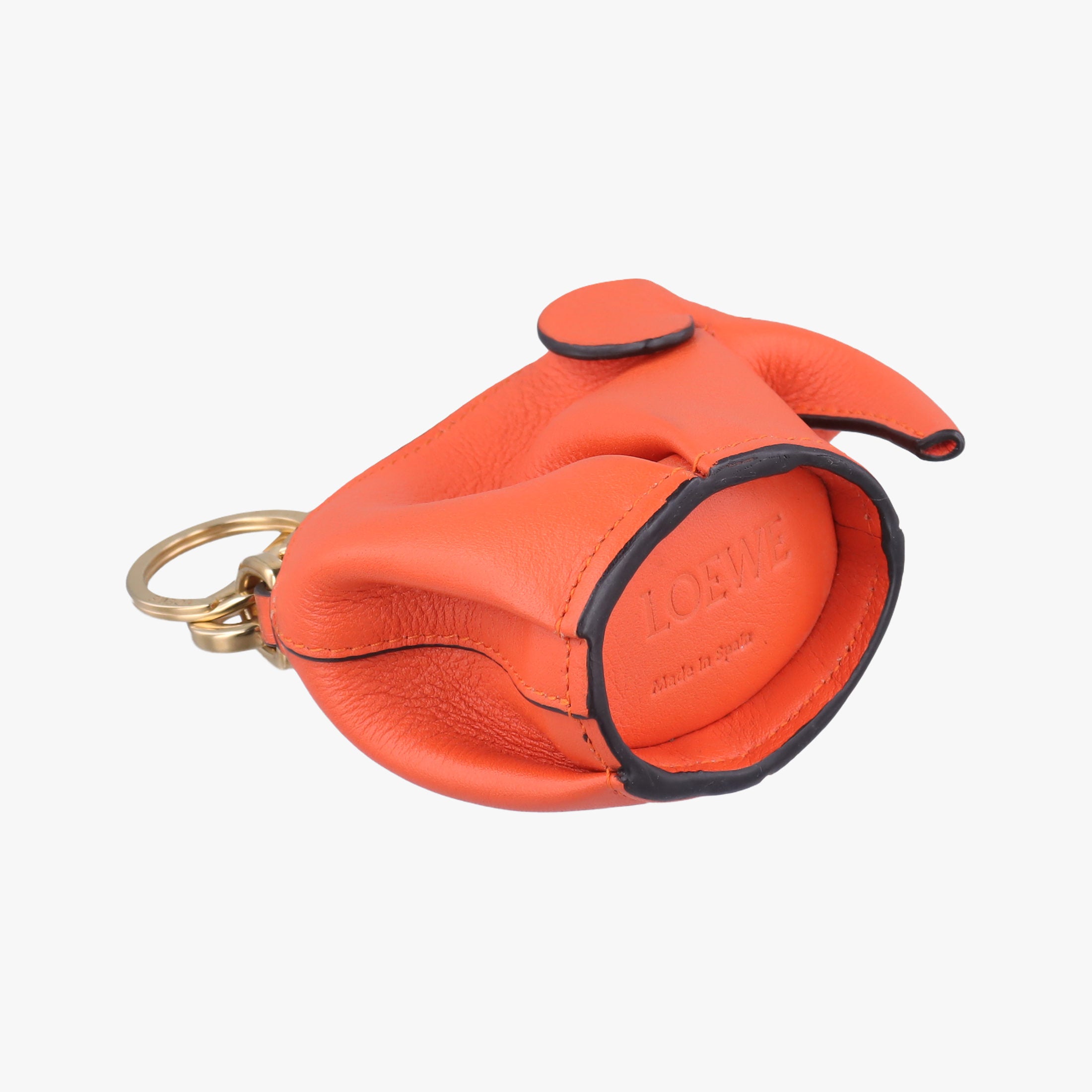 Pre-owned Loewe Elephant Pouch Orange Leather  coinpurse | stylenewstar