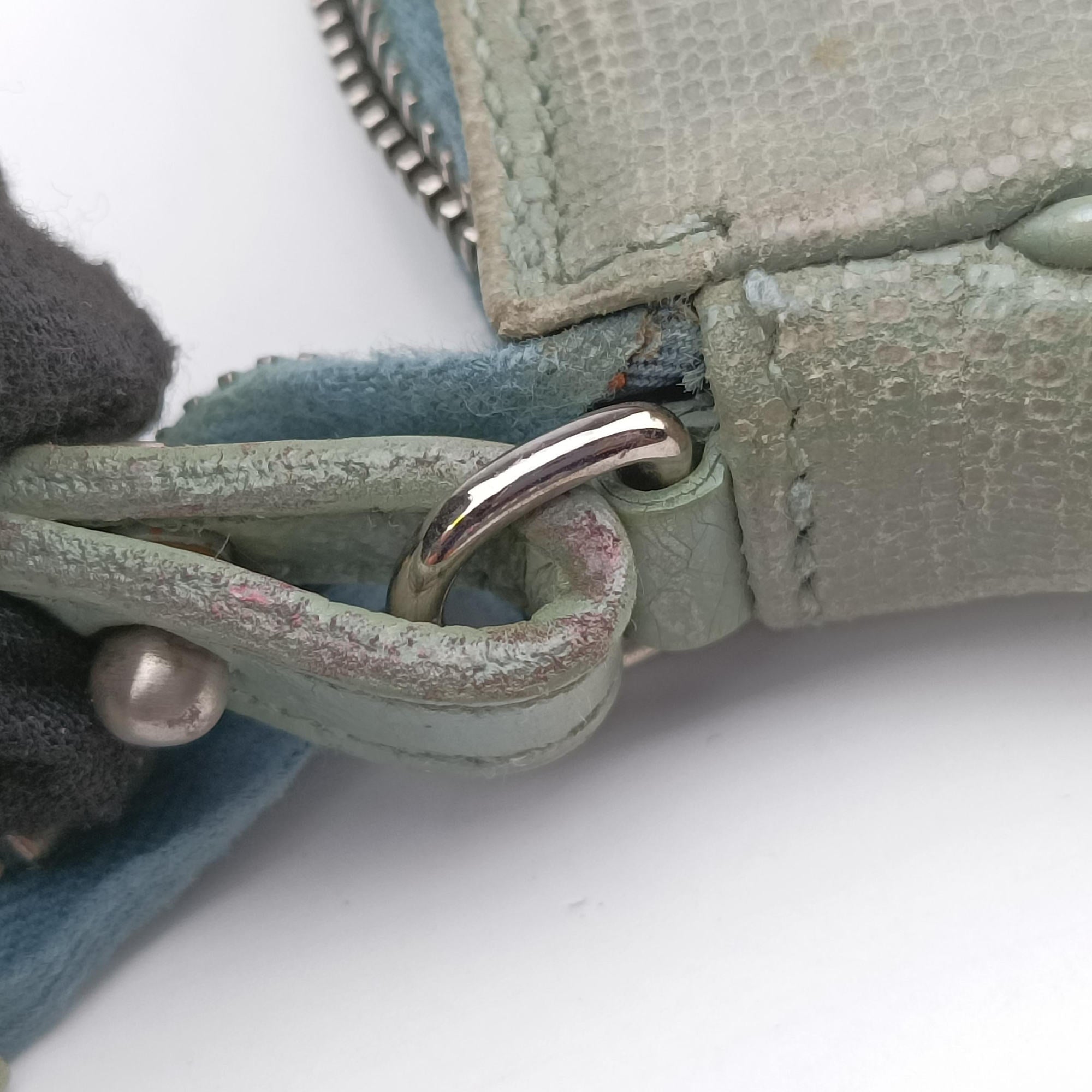 Pre-owned Christian Dior Saddle Green Lizard-Embossed Leather  handbag | stylenewstar