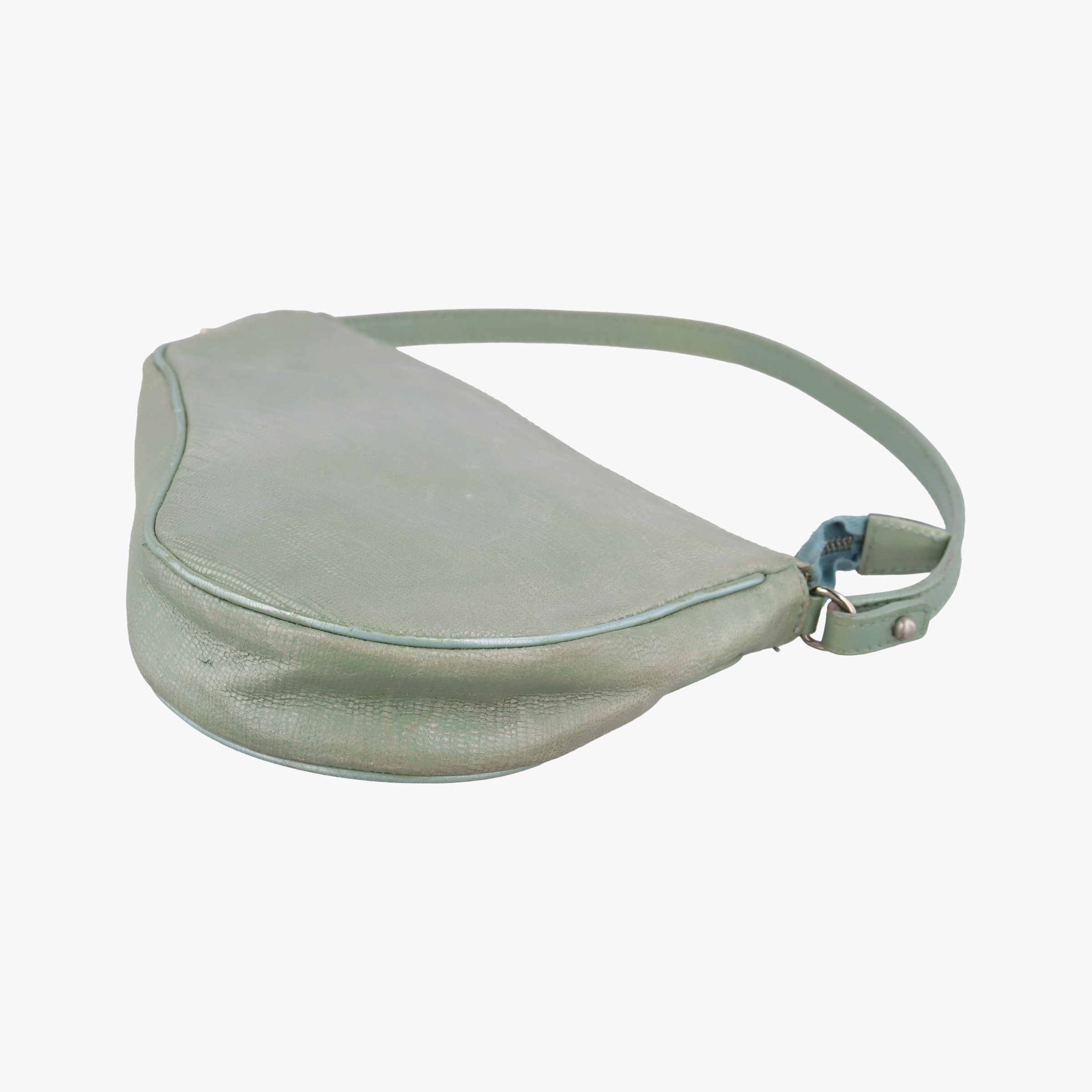 Pre-owned Christian Dior Saddle Green Lizard-Embossed Leather  handbag | stylenewstar