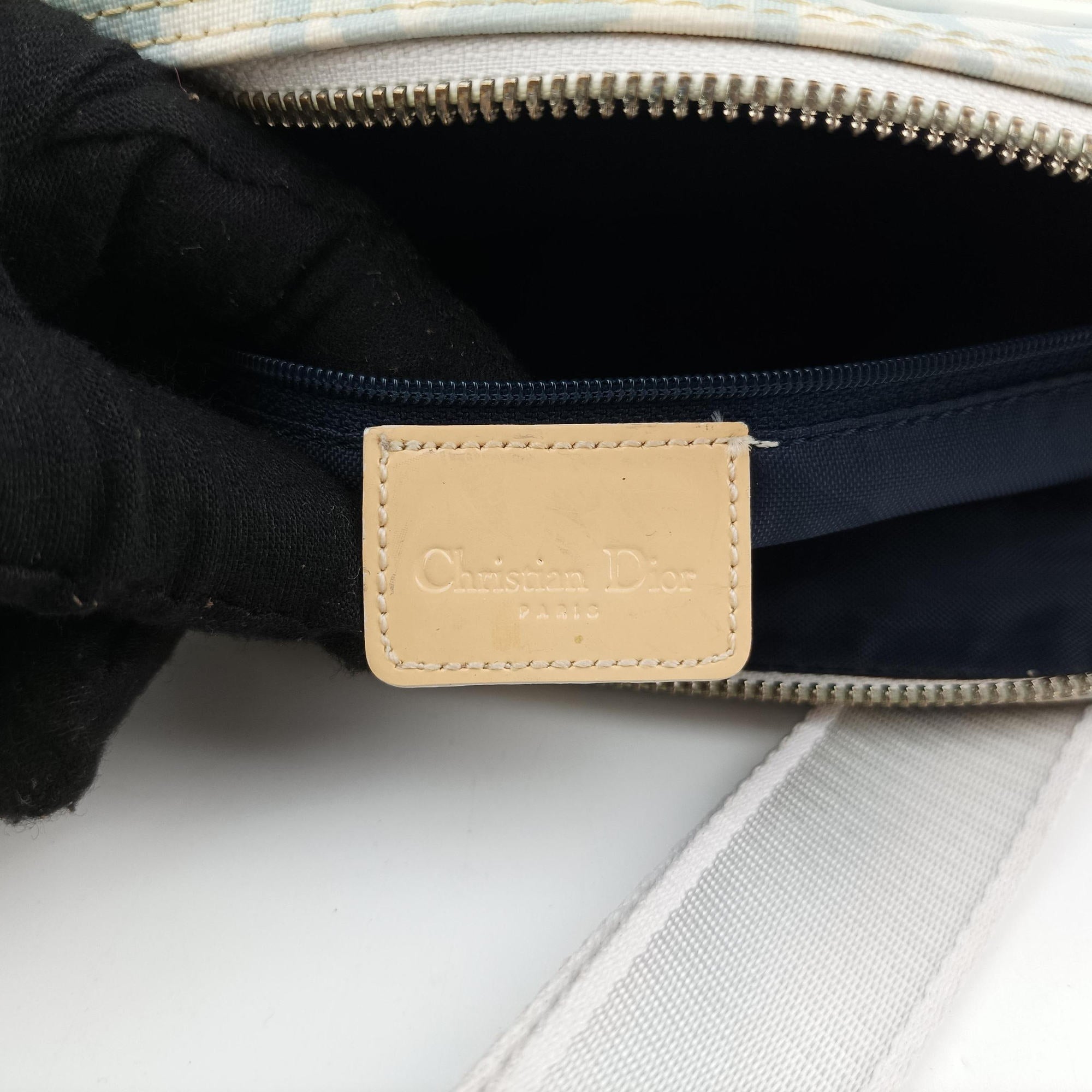 Vintage Christian Dior Trotter Blue Coated Canvas Leather  shoulderbag | stylenewstar