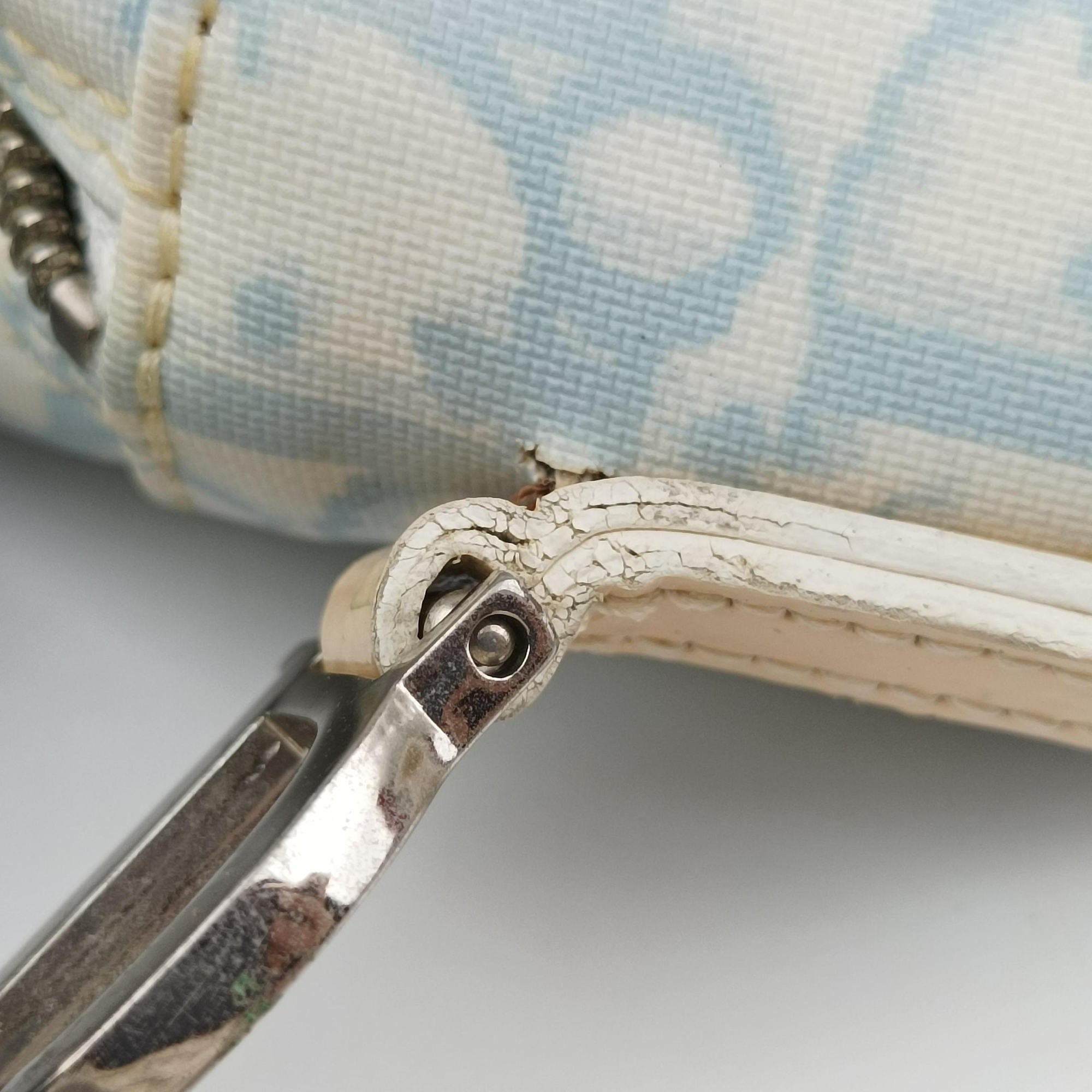 Vintage Christian Dior Trotter Blue Coated Canvas Leather  shoulderbag | stylenewstar