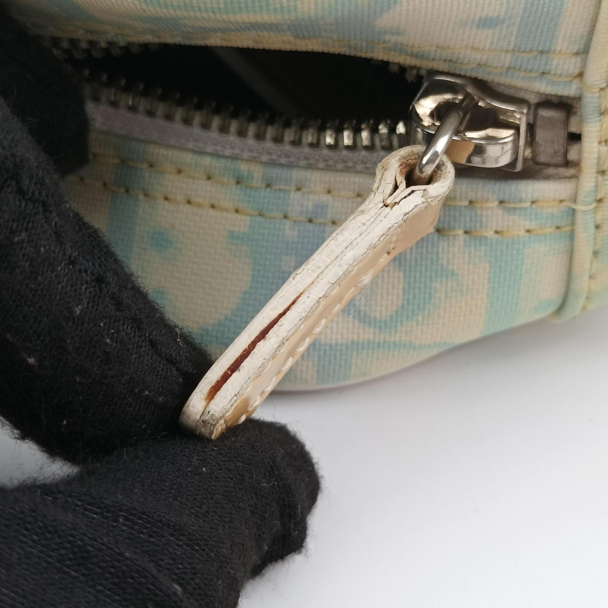 Vintage Christian Dior Trotter Blue Coated Canvas Leather  shoulderbag | stylenewstar