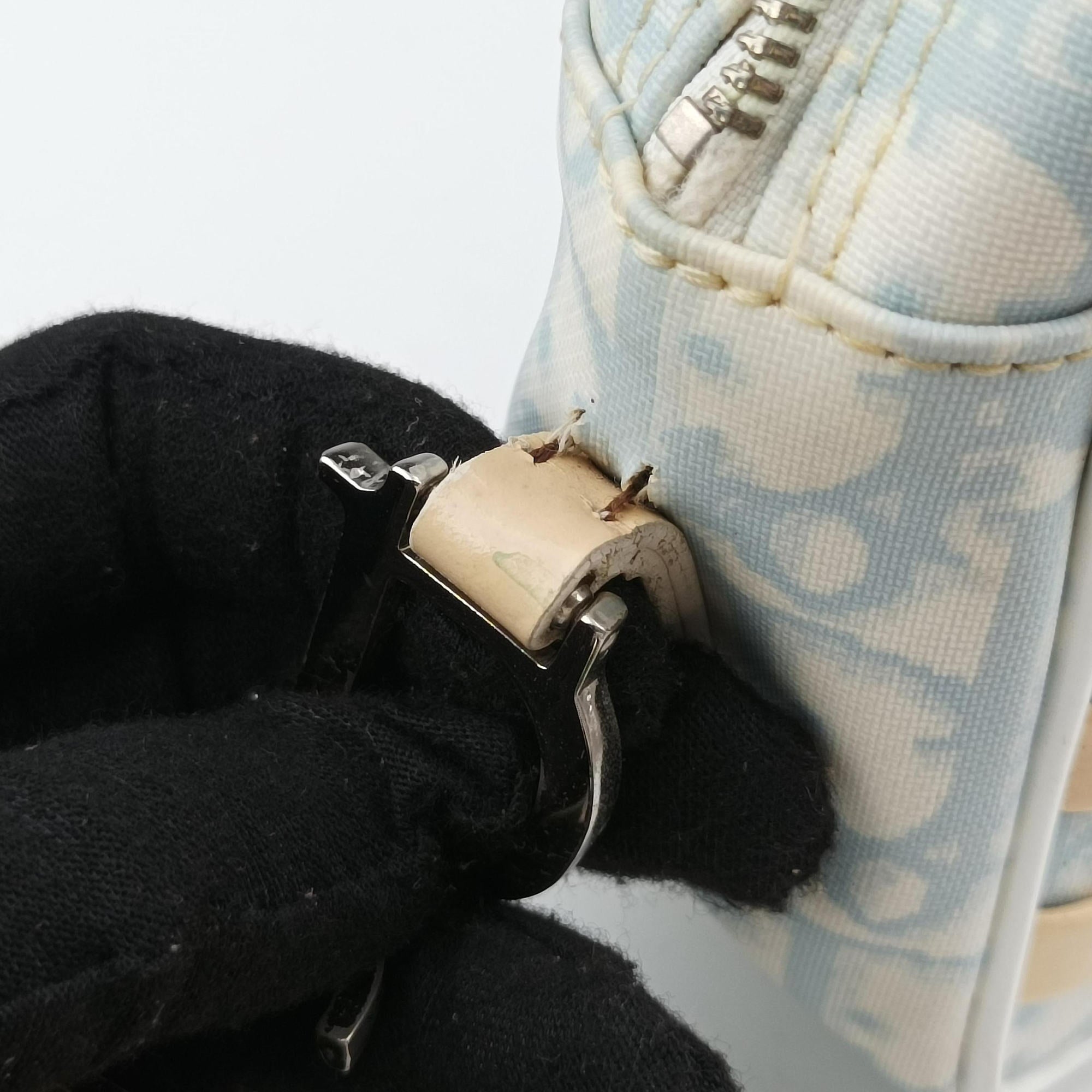Vintage Christian Dior Trotter Blue Coated Canvas Leather  shoulderbag | stylenewstar