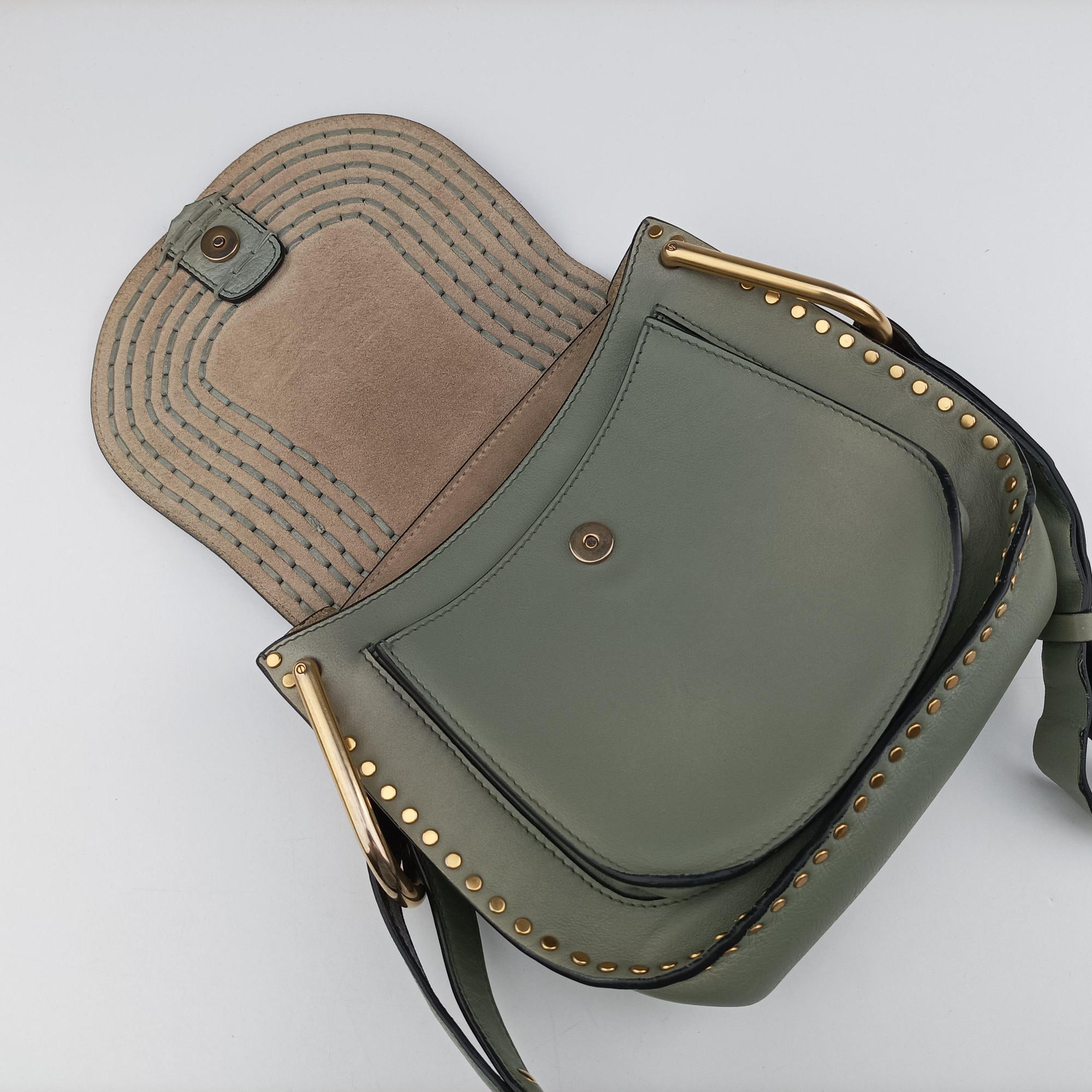 Vintage Chloe Hudson Blue × Green leather  shoulderbag | stylenewstar