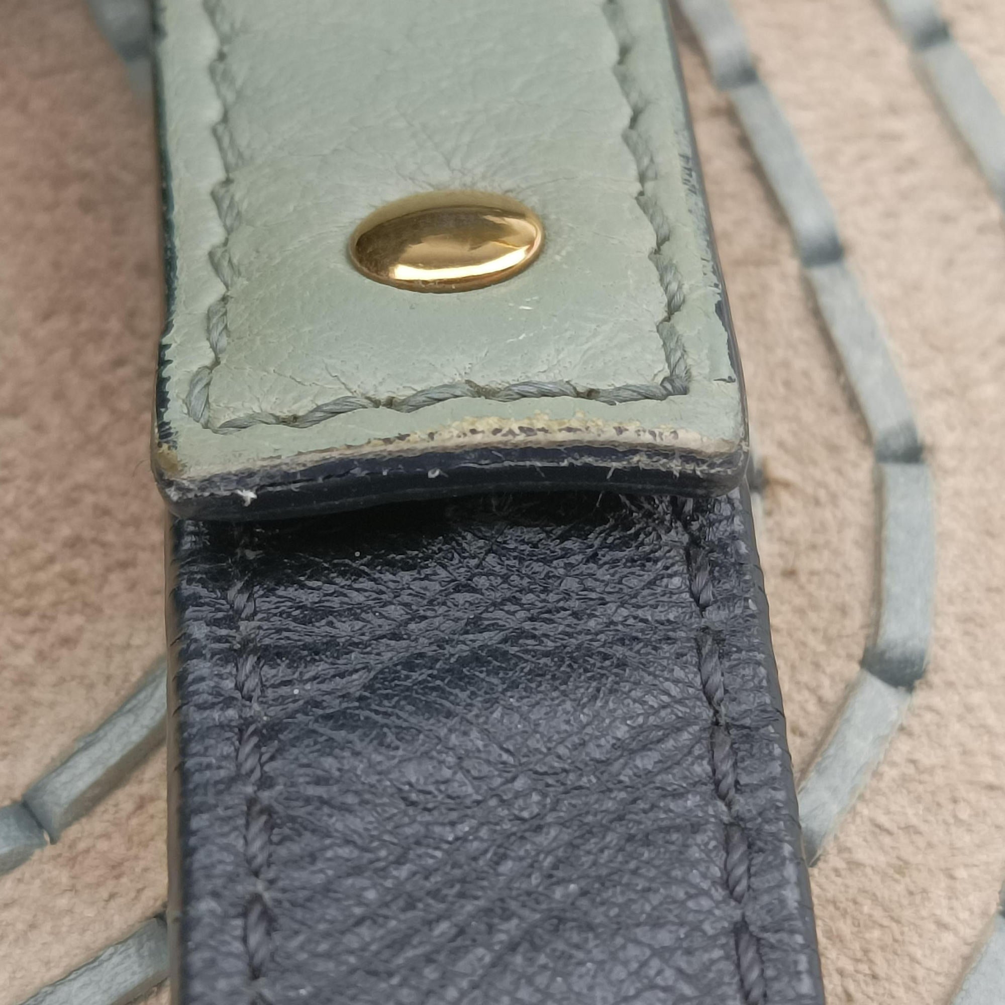 Vintage Chloe Hudson Blue × Green leather  shoulderbag | stylenewstar