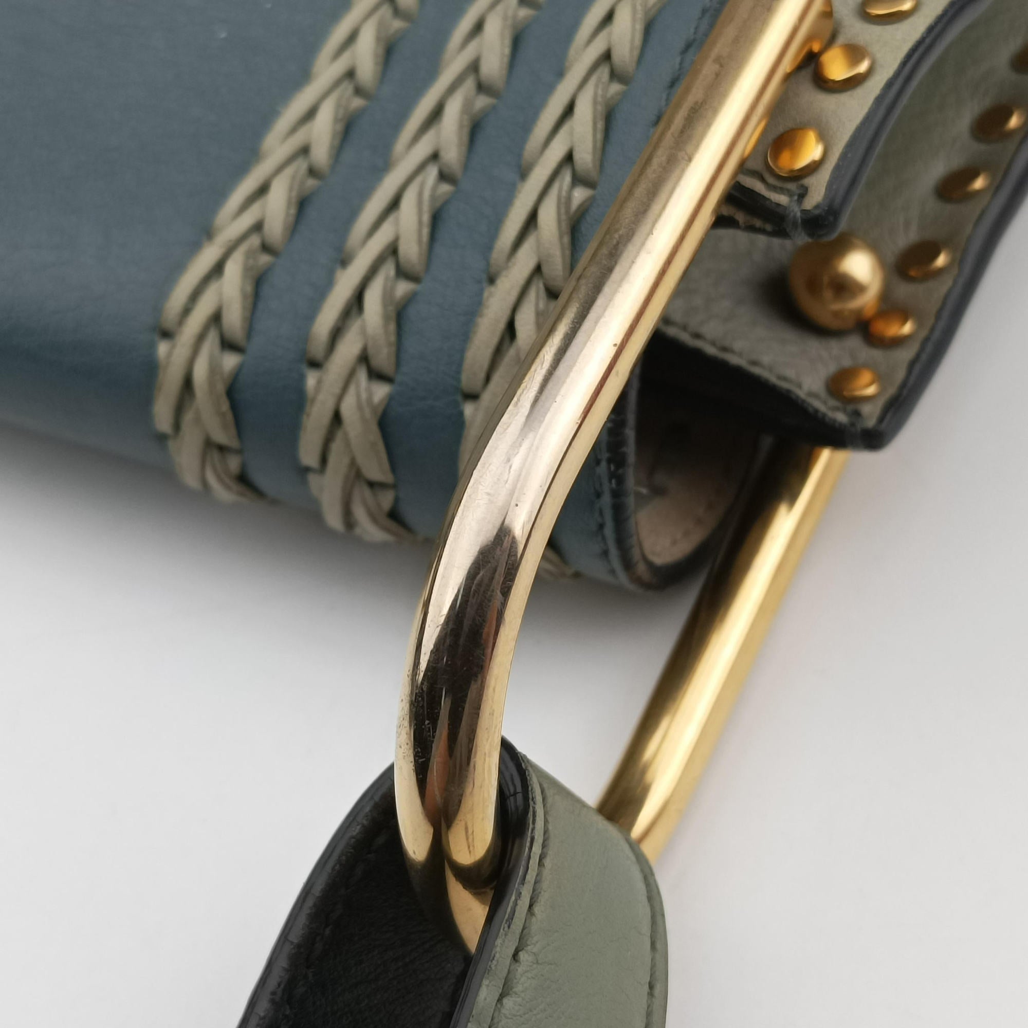 Vintage Chloe Hudson Blue × Green leather  shoulderbag | stylenewstar