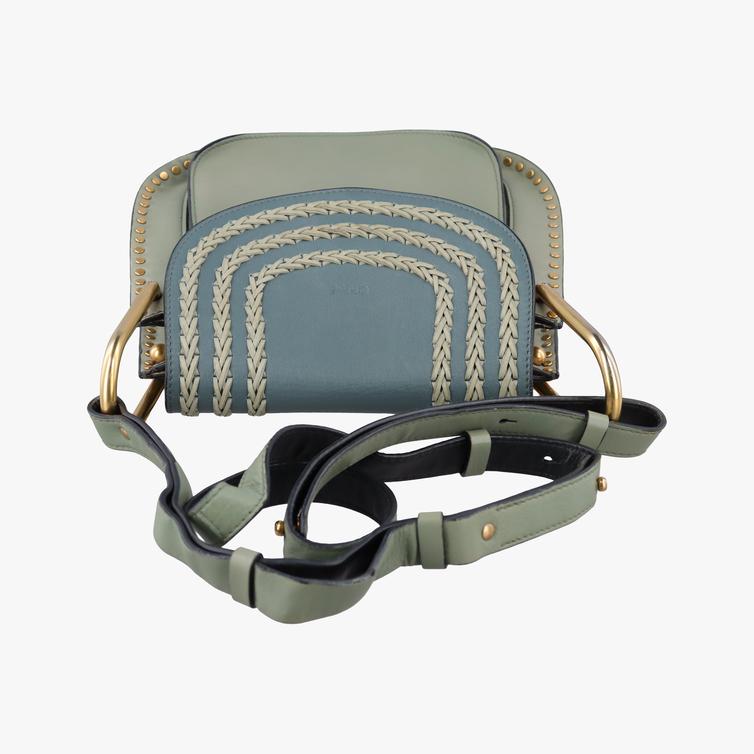 Vintage Chloe Hudson Blue × Green leather  shoulderbag | stylenewstar