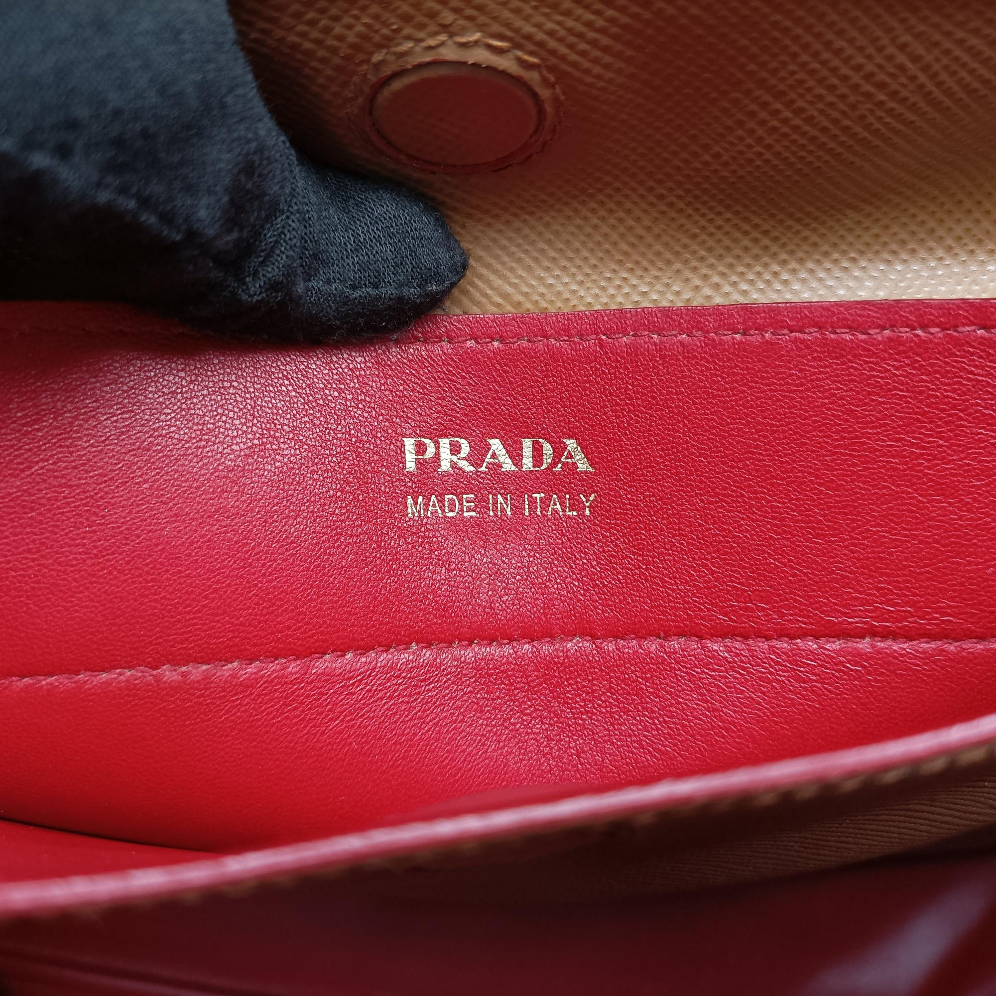 Secondhand Prada Double Cuir Camel SAFFIANO Leather BN2755 shoulderbag | stylenewstar