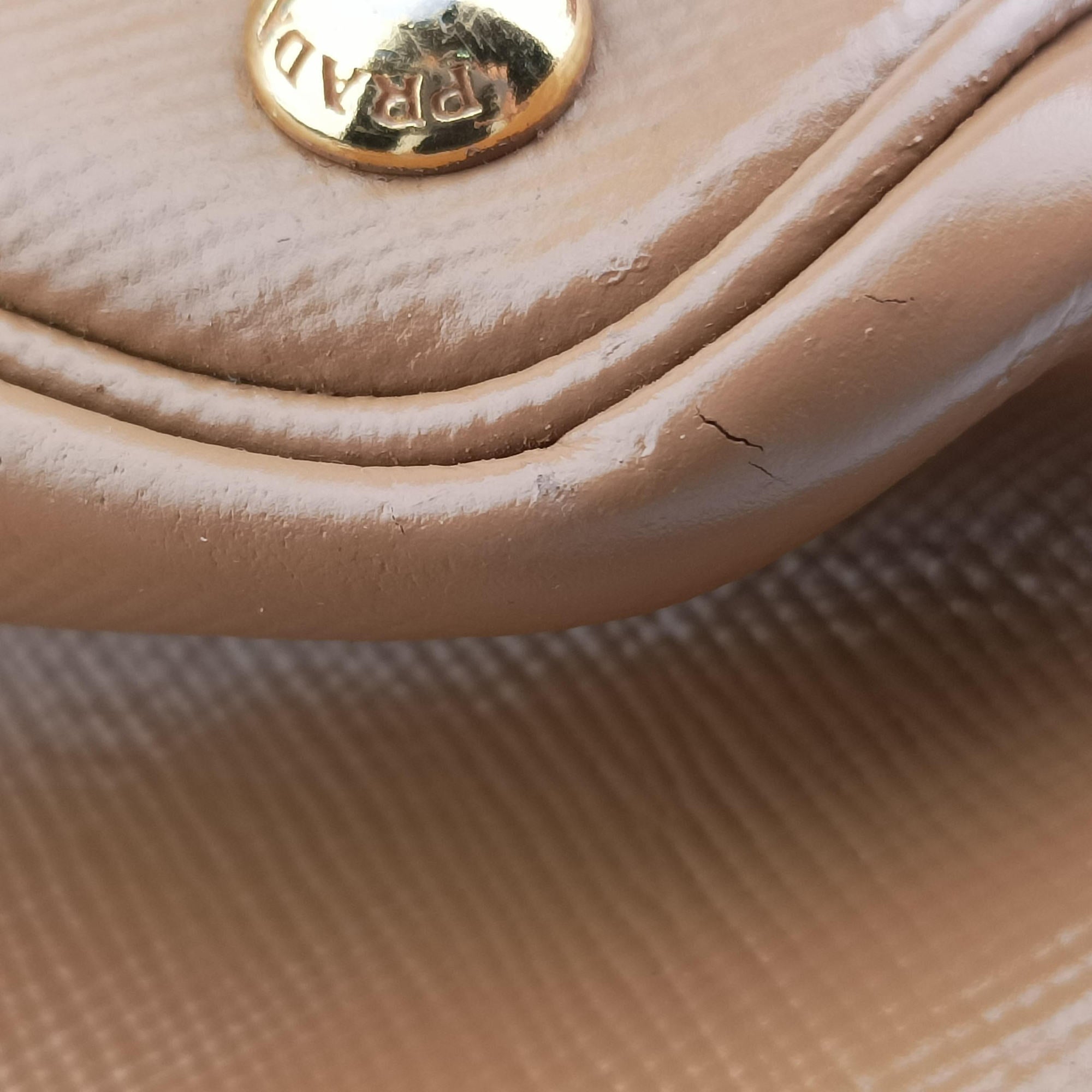 Secondhand Prada Double Cuir Camel SAFFIANO Leather BN2755 shoulderbag | stylenewstar