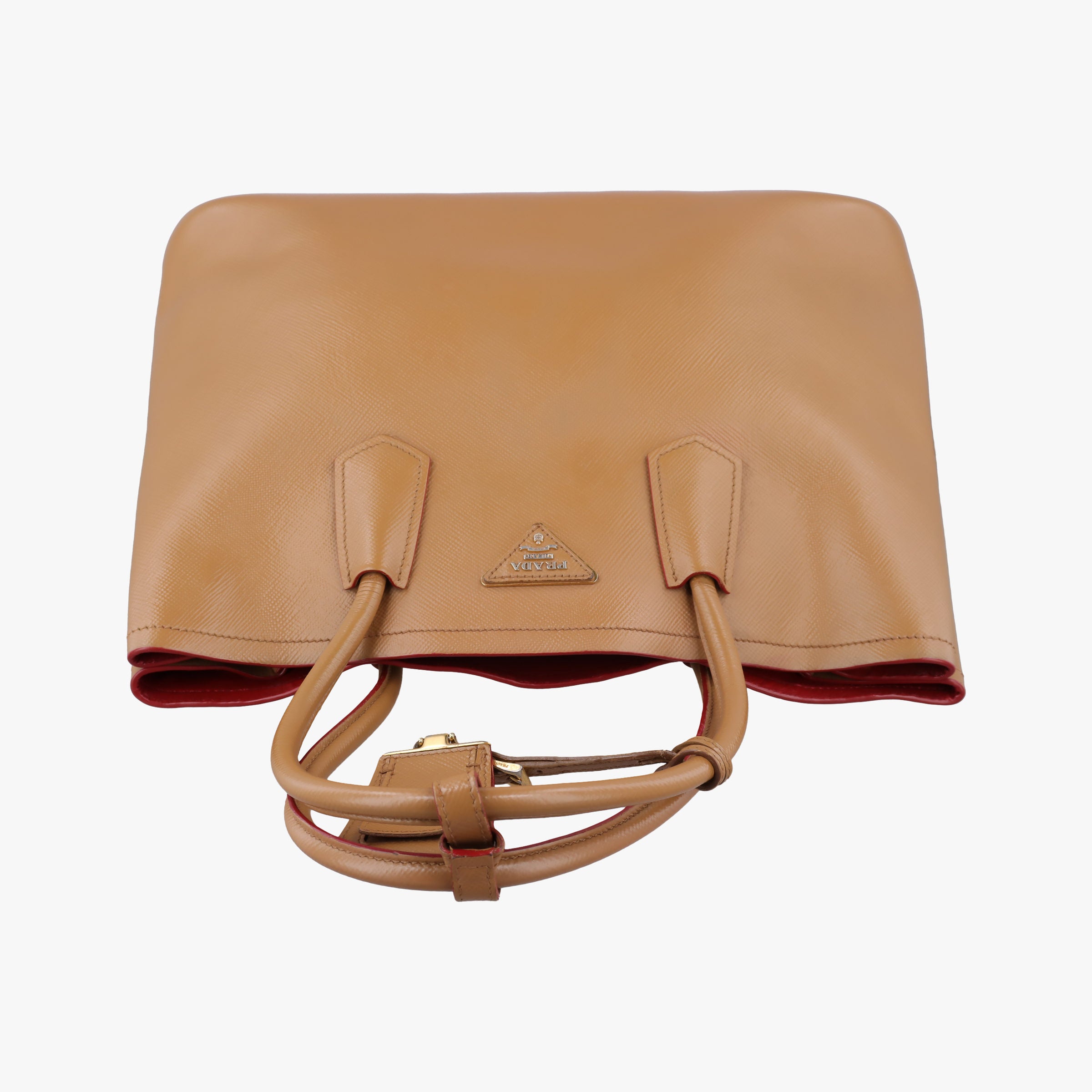 Secondhand Prada Double Cuir Camel SAFFIANO Leather BN2755 shoulderbag | stylenewstar