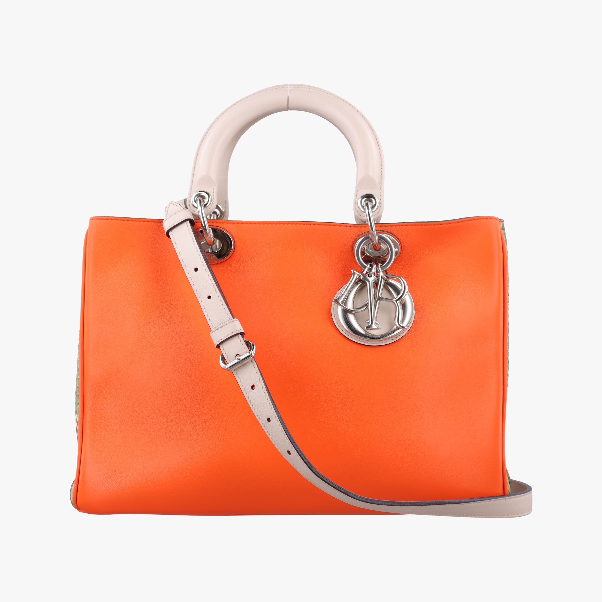 Vintage Christian Dior Diorissimo Orange × Multicolor Leather × Snakeskin  shoulderbag | stylenewstar