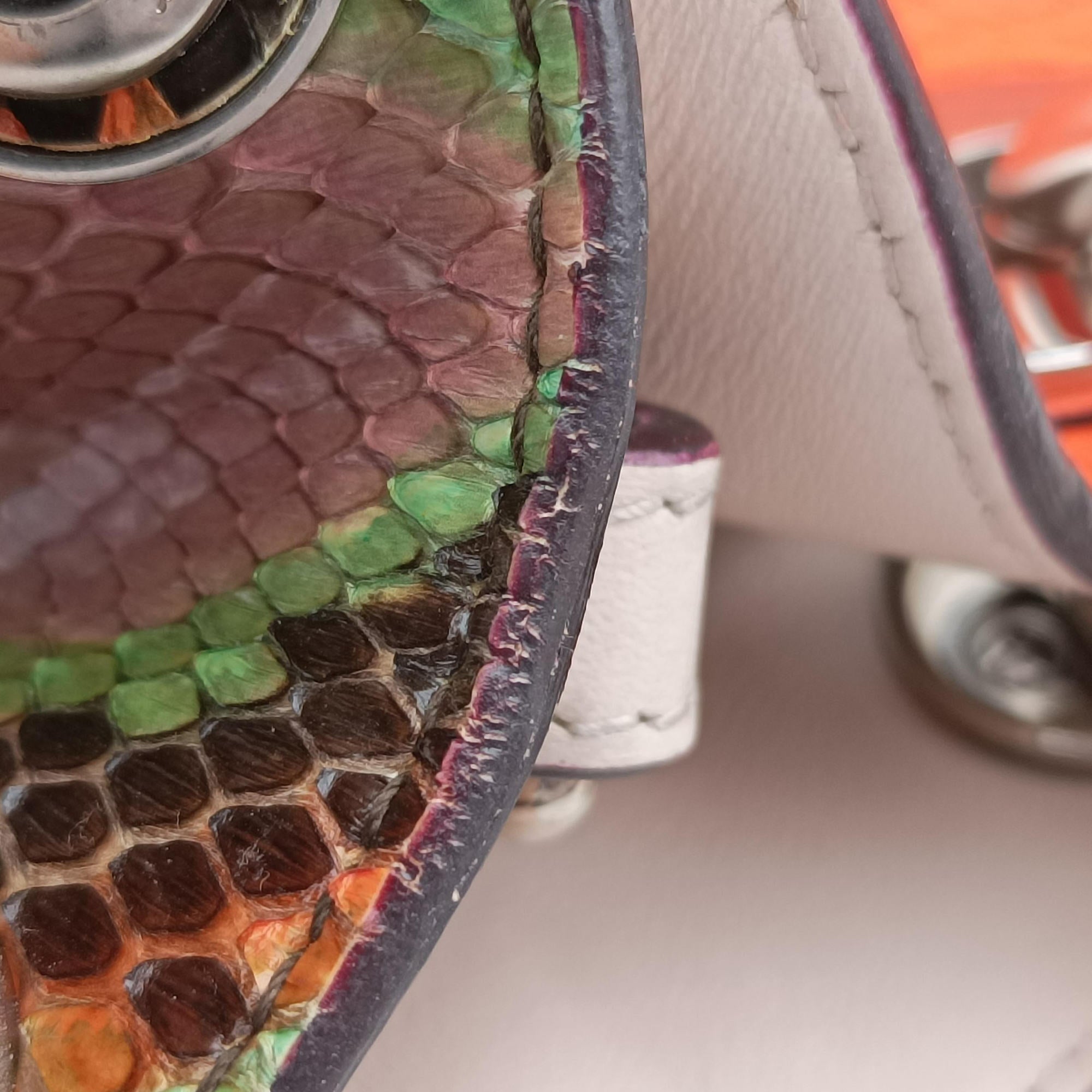 Vintage Christian Dior Diorissimo Orange × Multicolor Leather × Snakeskin  shoulderbag | stylenewstar