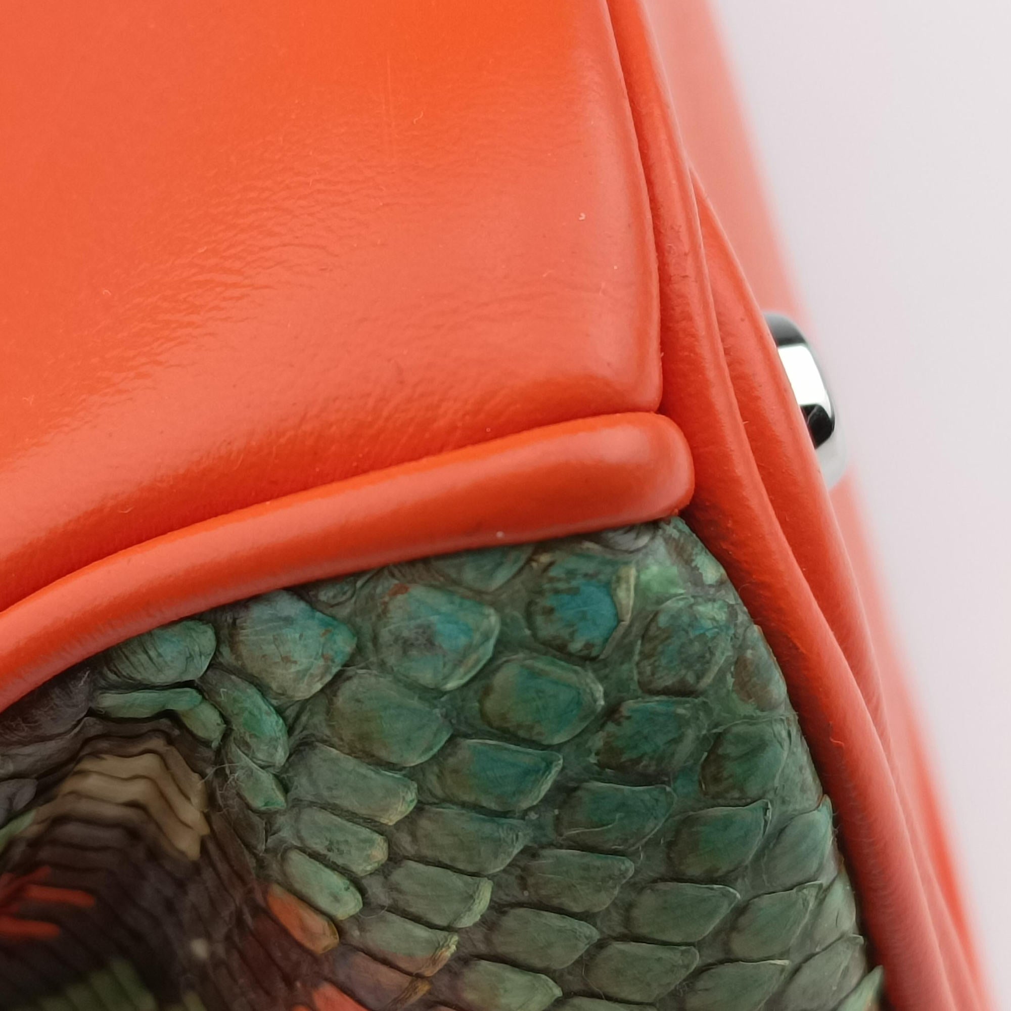 Vintage Christian Dior Diorissimo Orange × Multicolor Leather × Snakeskin  shoulderbag | stylenewstar