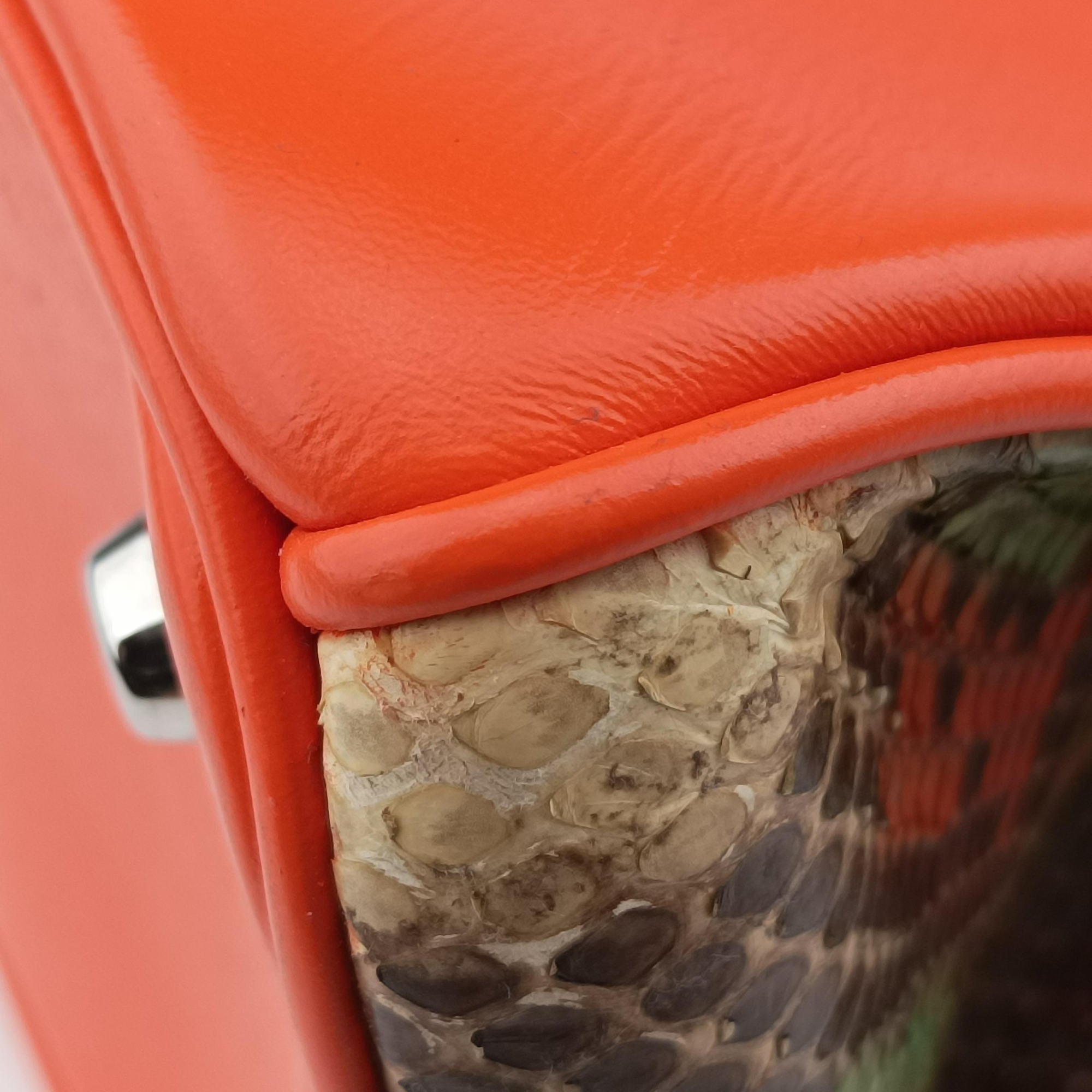 Vintage Christian Dior Diorissimo Orange × Multicolor Leather × Snakeskin  shoulderbag | stylenewstar