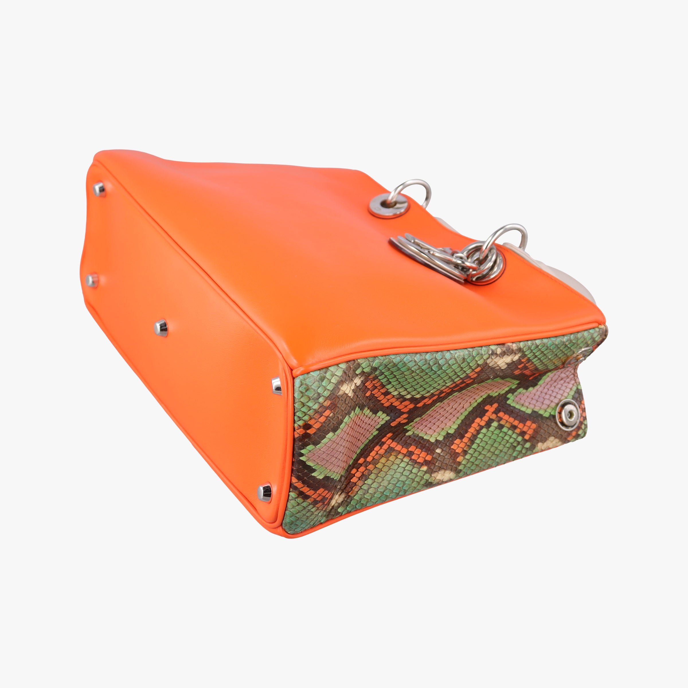 Vintage Christian Dior Diorissimo Orange × Multicolor Leather × Snakeskin  shoulderbag | stylenewstar