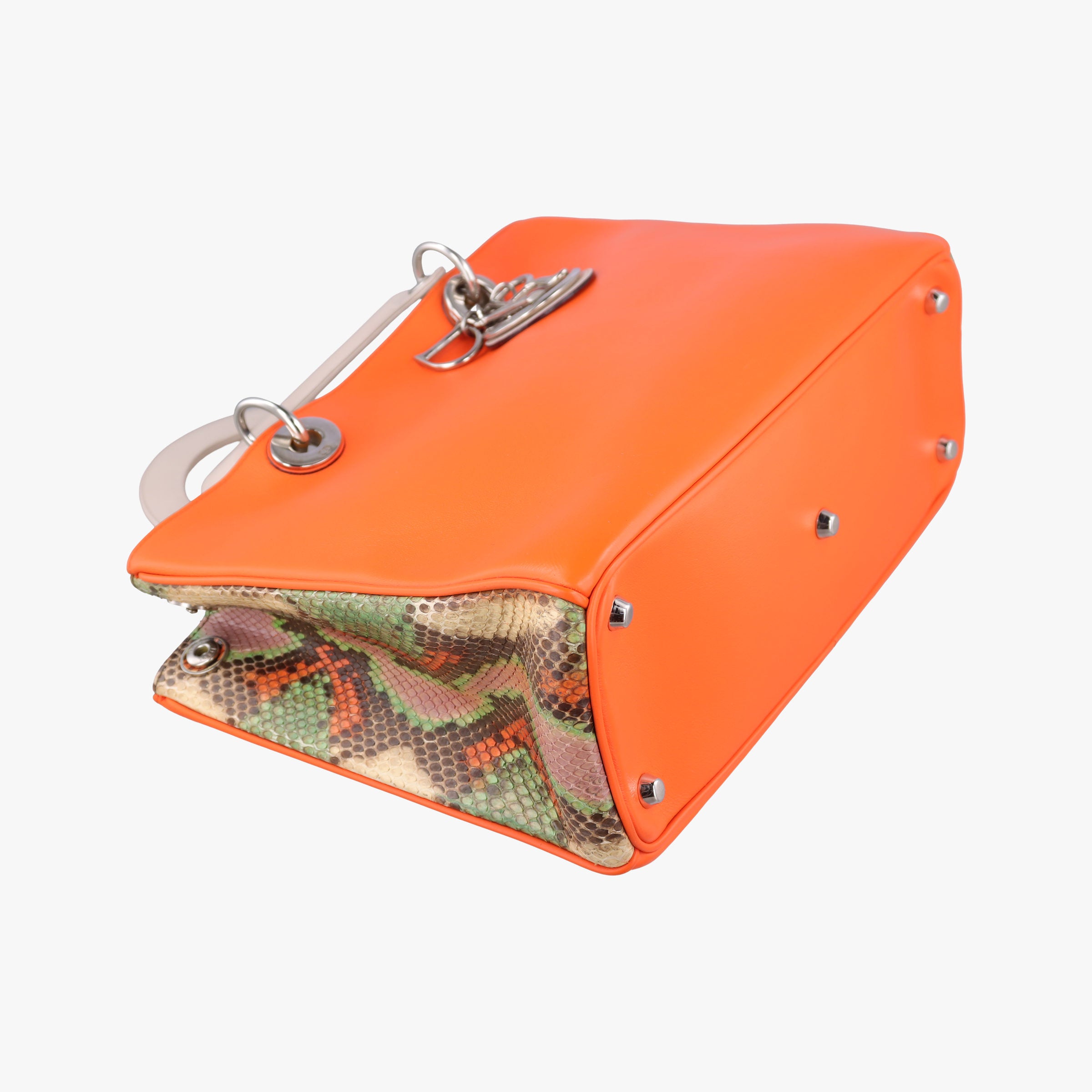 Vintage Christian Dior Diorissimo Orange × Multicolor Leather × Snakeskin  shoulderbag | stylenewstar