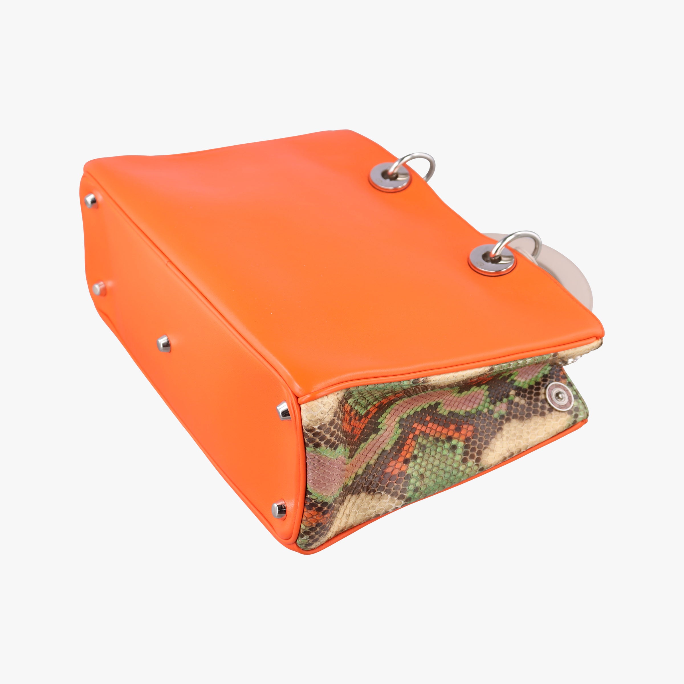 Vintage Christian Dior Diorissimo Orange × Multicolor Leather × Snakeskin  shoulderbag | stylenewstar