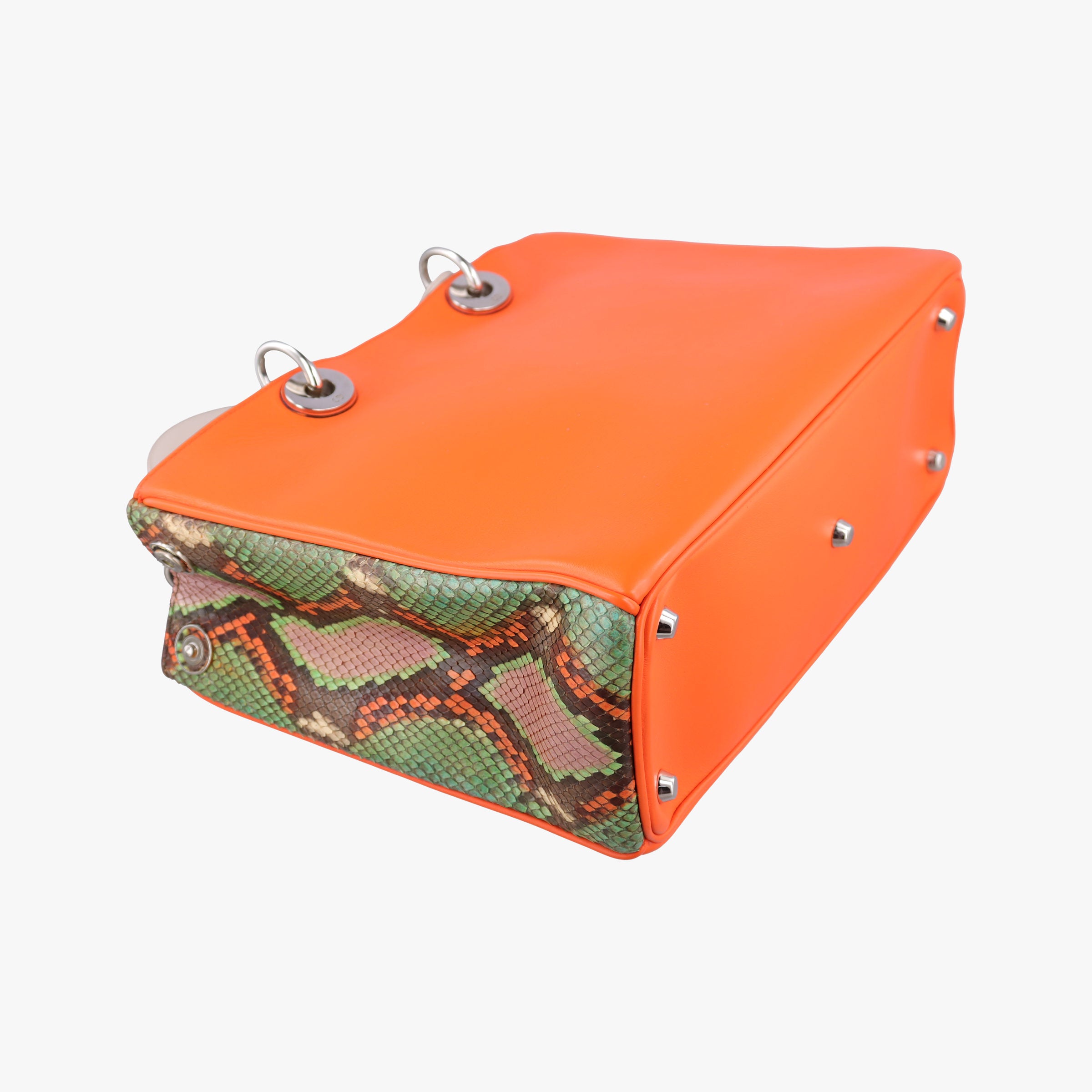 Vintage Christian Dior Diorissimo Orange × Multicolor Leather × Snakeskin  shoulderbag | stylenewstar