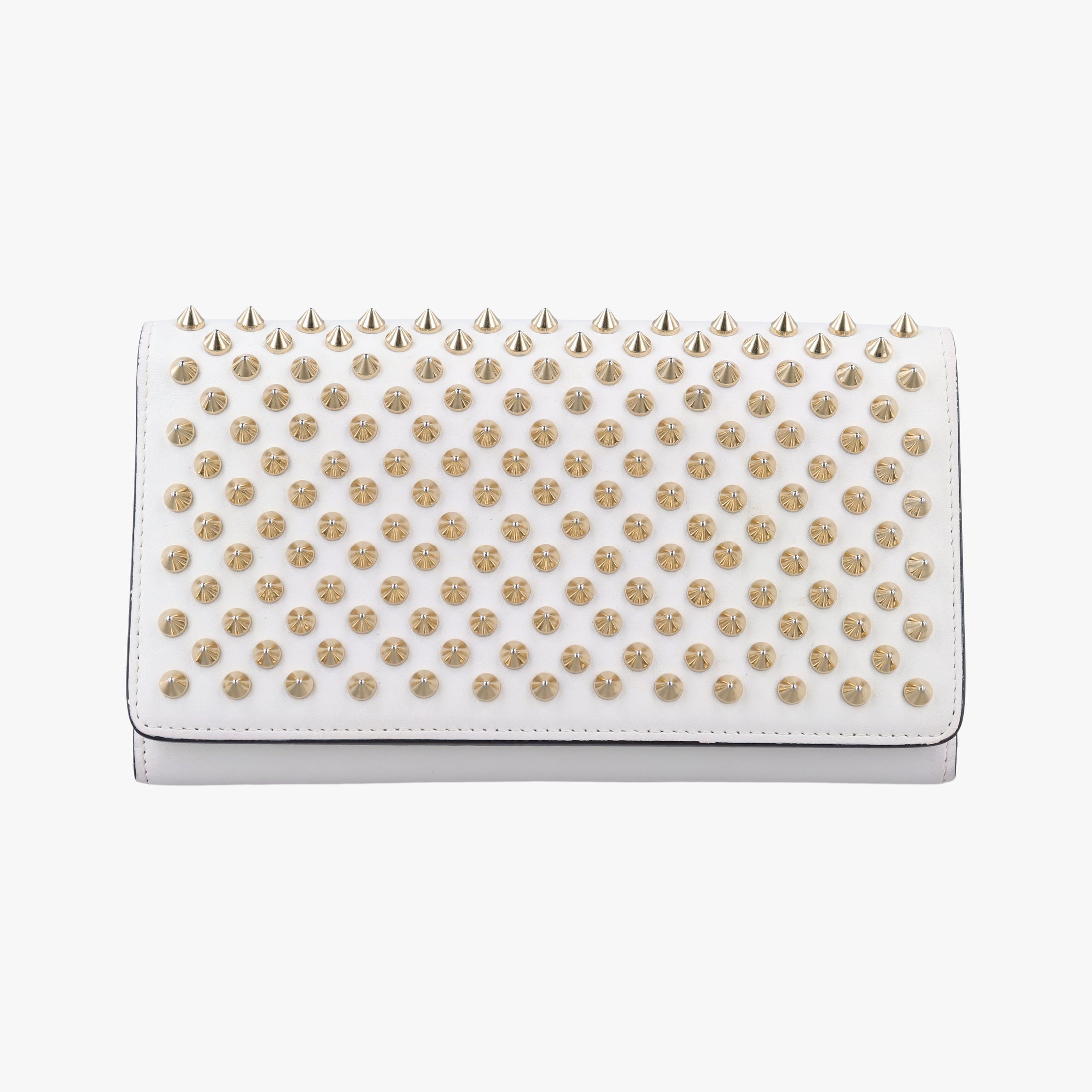 Secondhand Christian Louboutin Paloma Clutch White Leather  clutchbag | stylenewstar