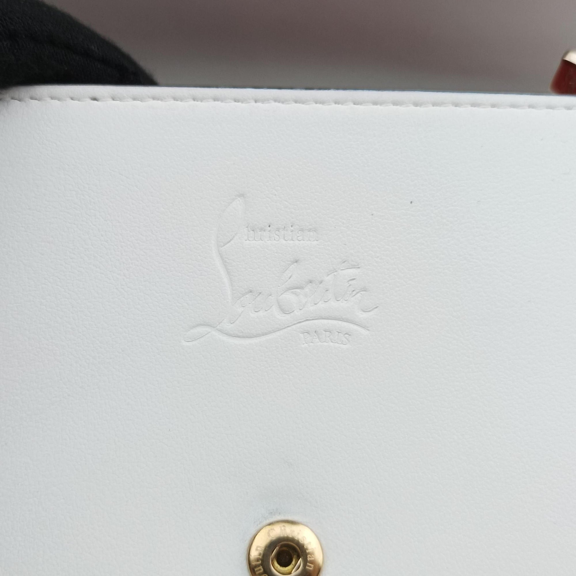 Secondhand Christian Louboutin Paloma Clutch White Leather  clutchbag | stylenewstar