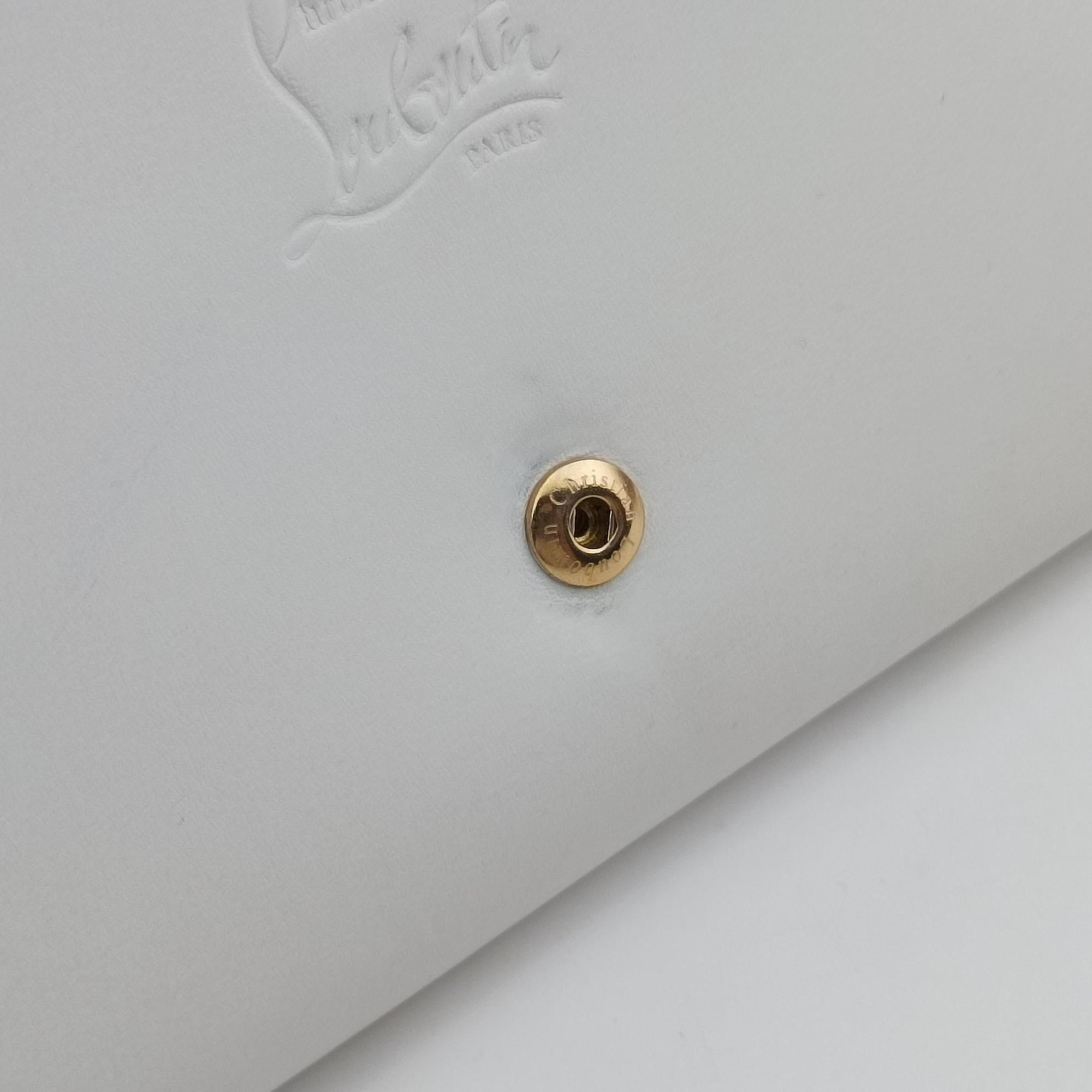 Secondhand Christian Louboutin Paloma Clutch White Leather  clutchbag | stylenewstar