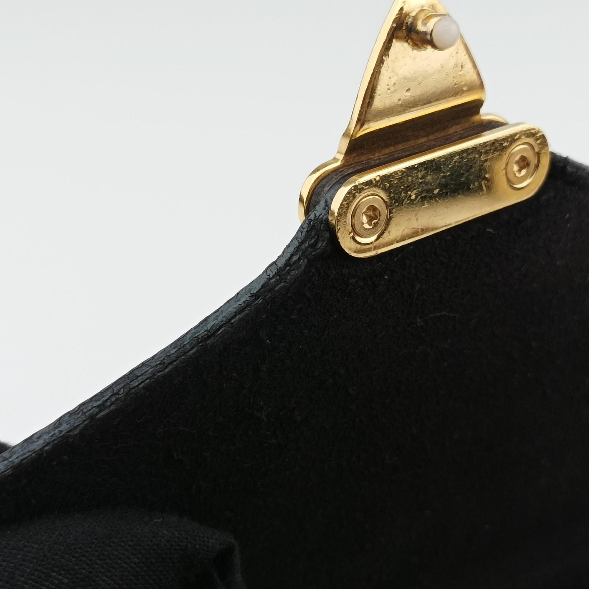 Pre-owned Louis Vuitton PALLAS Chain Brown×Noir Monogram Canvas×calf leather M41223 shoulderbag | stylenewstar