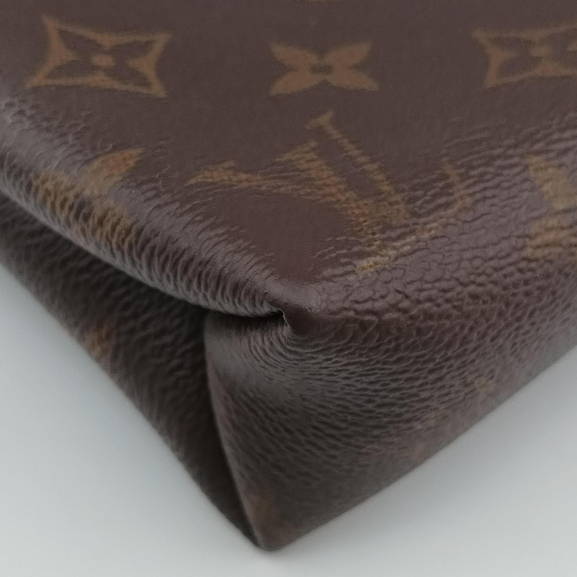 Pre-owned Louis Vuitton PALLAS Chain Brown×Noir Monogram Canvas×calf leather M41223 shoulderbag | stylenewstar