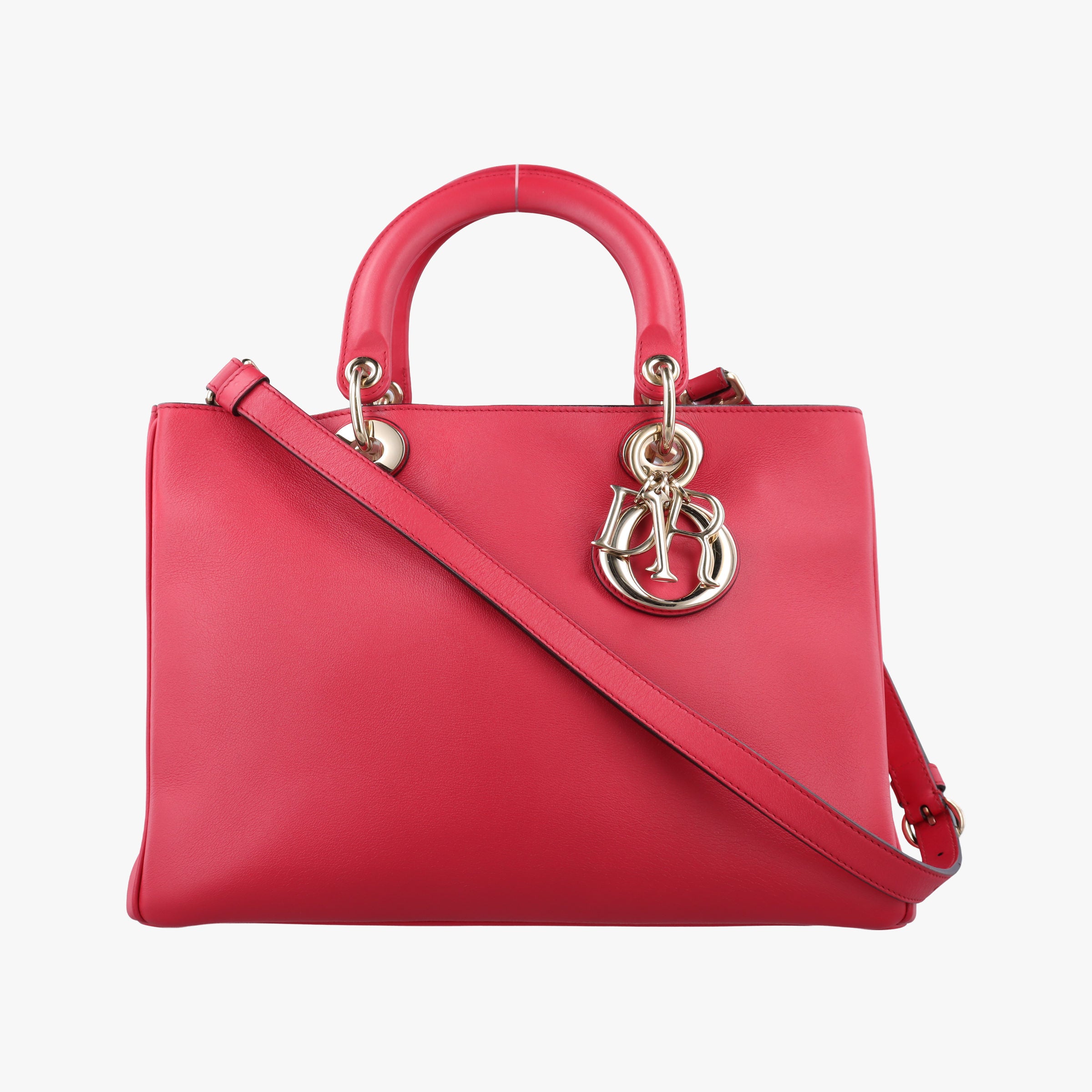 Vintage Christian Dior Diorissimo Red Leather  shoulderbag | stylenewstar