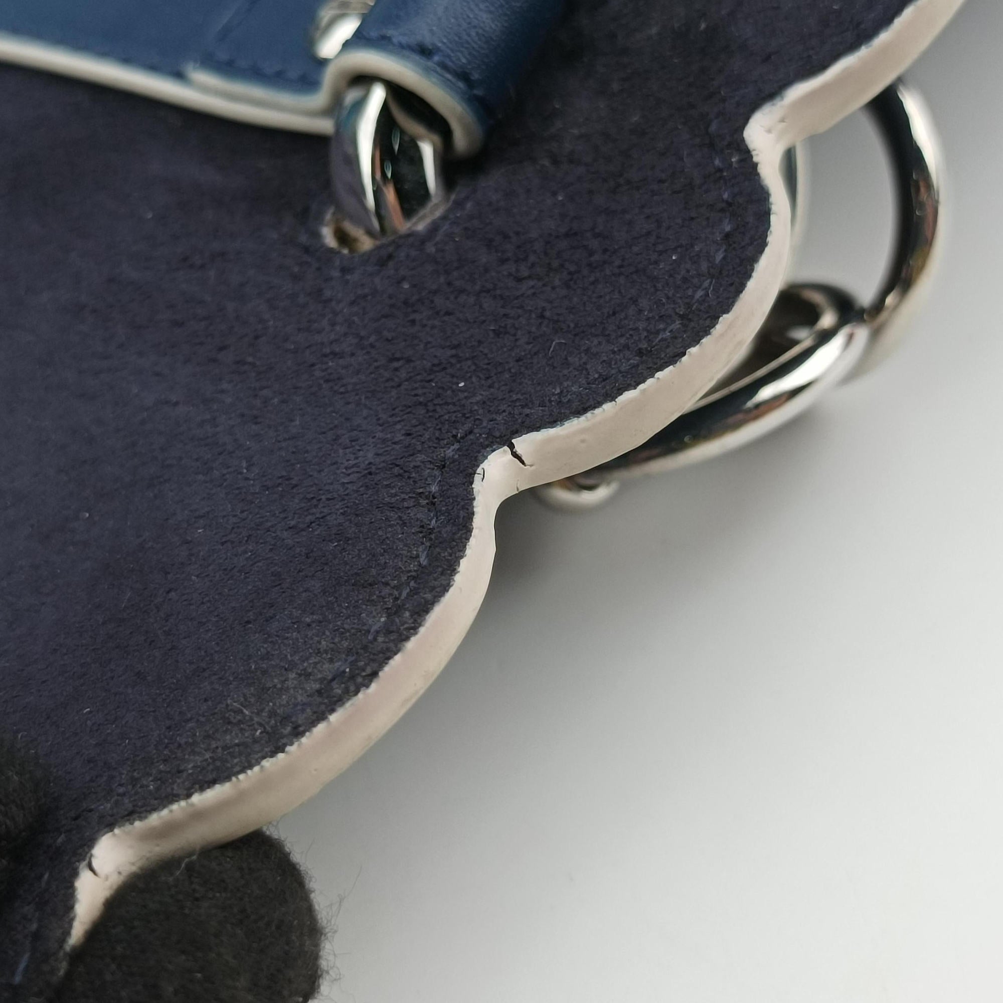Pre-owned Fendi KAN I Blue×Multicolour Leather 8BT283 shoulderbag | stylenewstar