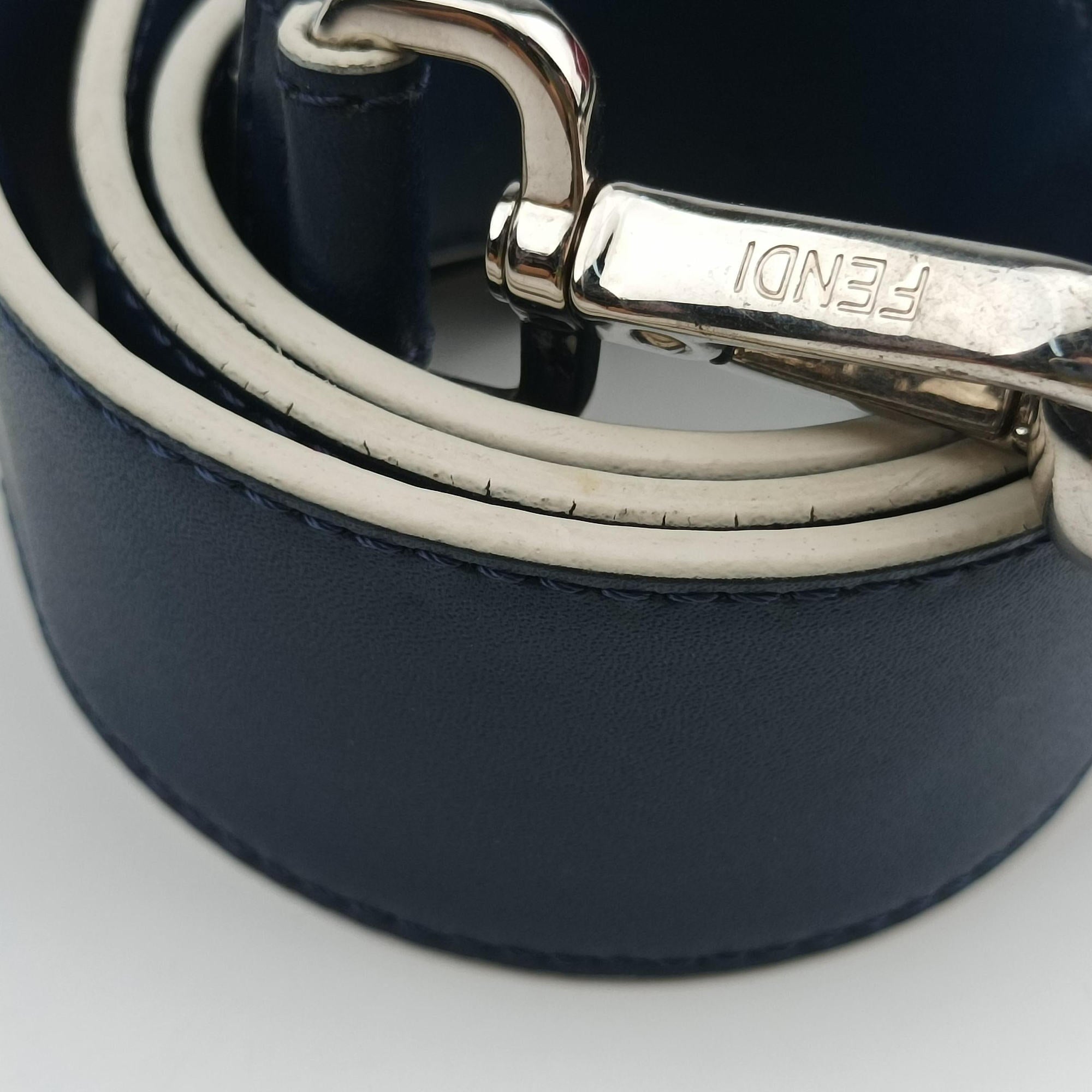 Pre-owned Fendi KAN I Blue×Multicolour Leather 8BT283 shoulderbag | stylenewstar