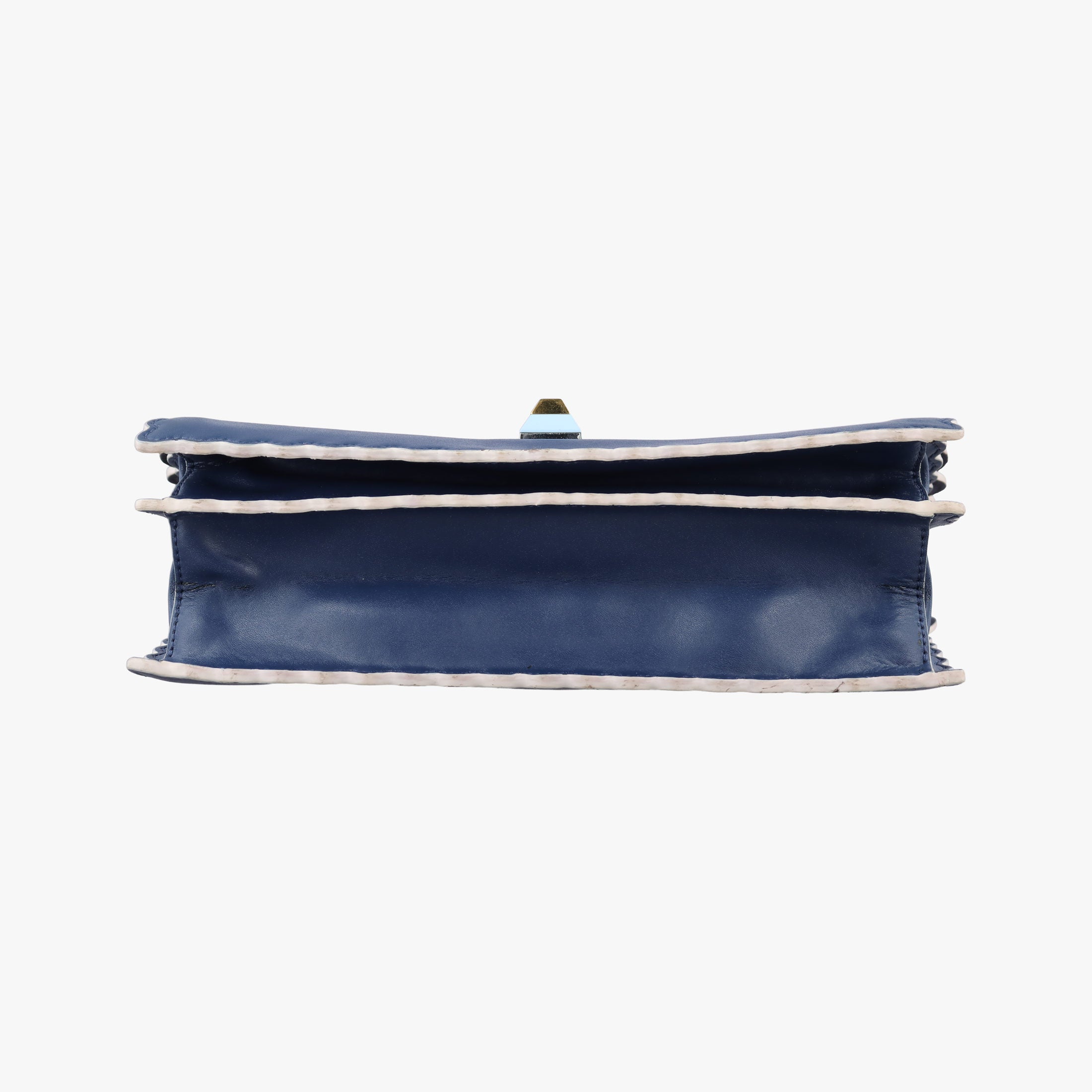 Pre-owned Fendi KAN I Blue×Multicolour Leather 8BT283 shoulderbag | stylenewstar