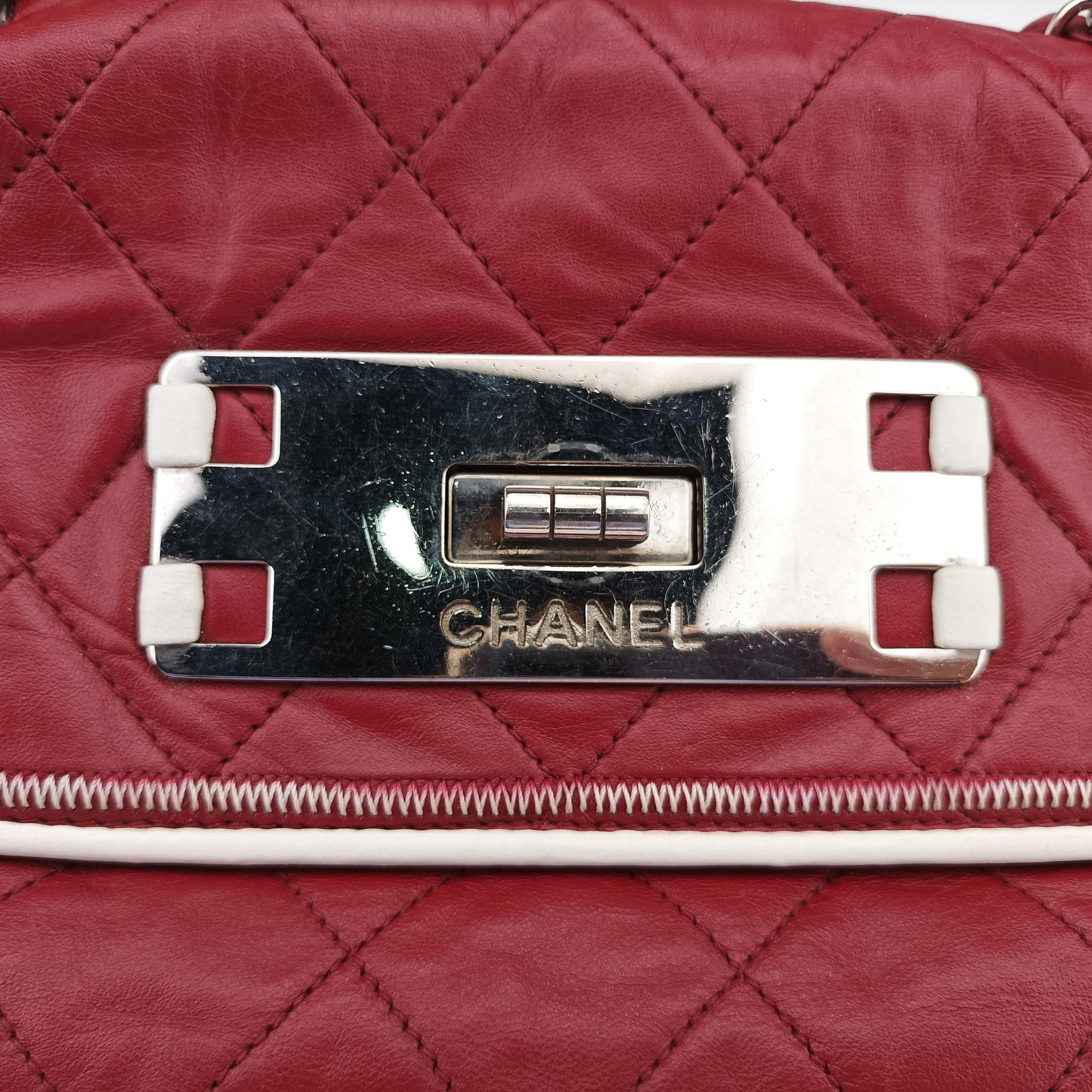 Pre-owned Chanel 2.55East West Red Leather A37691 shoulderbag | stylenewstar