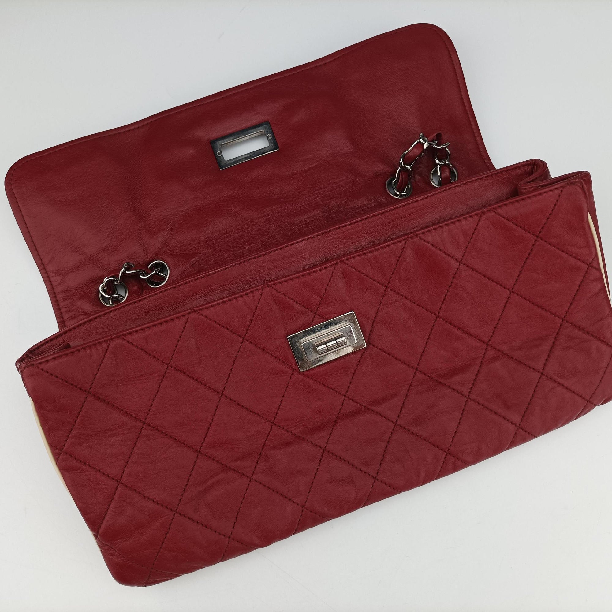 Pre-owned Chanel 2.55East West Red Leather A37691 shoulderbag | stylenewstar