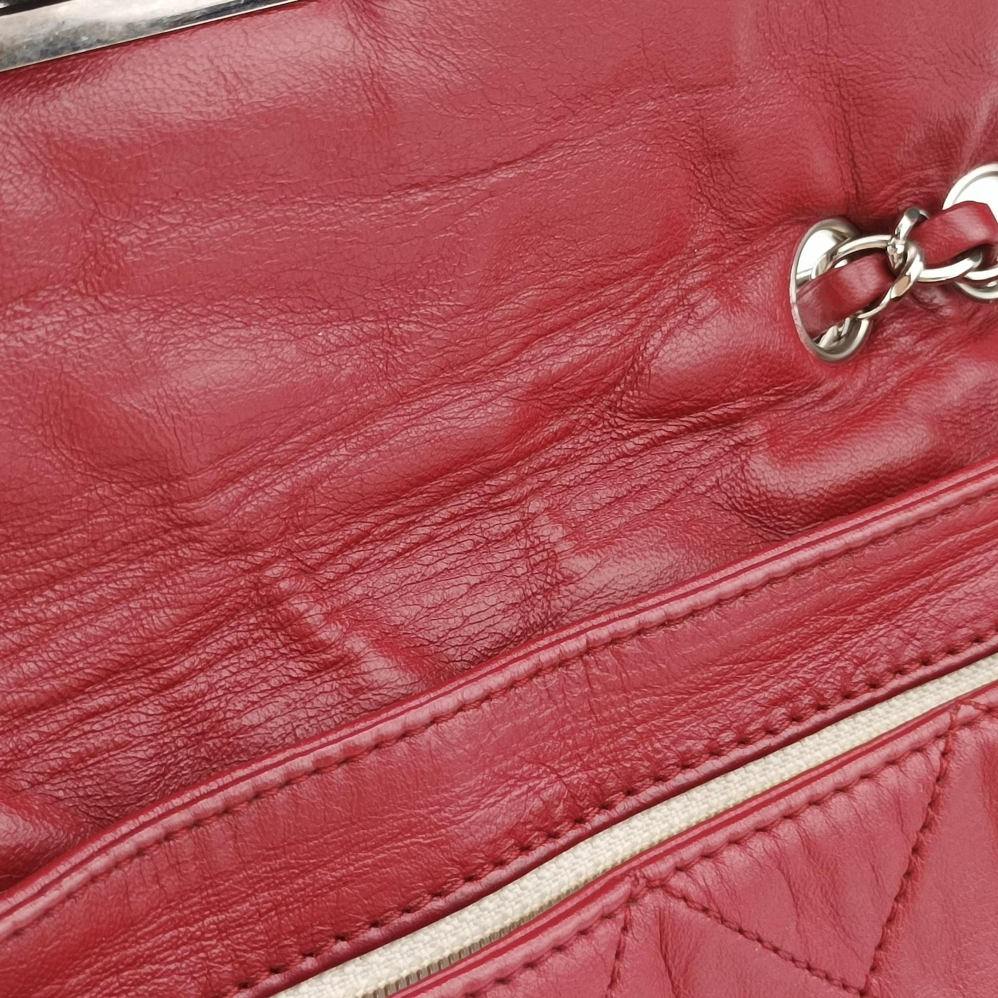 Pre-owned Chanel 2.55East West Red Leather A37691 shoulderbag | stylenewstar