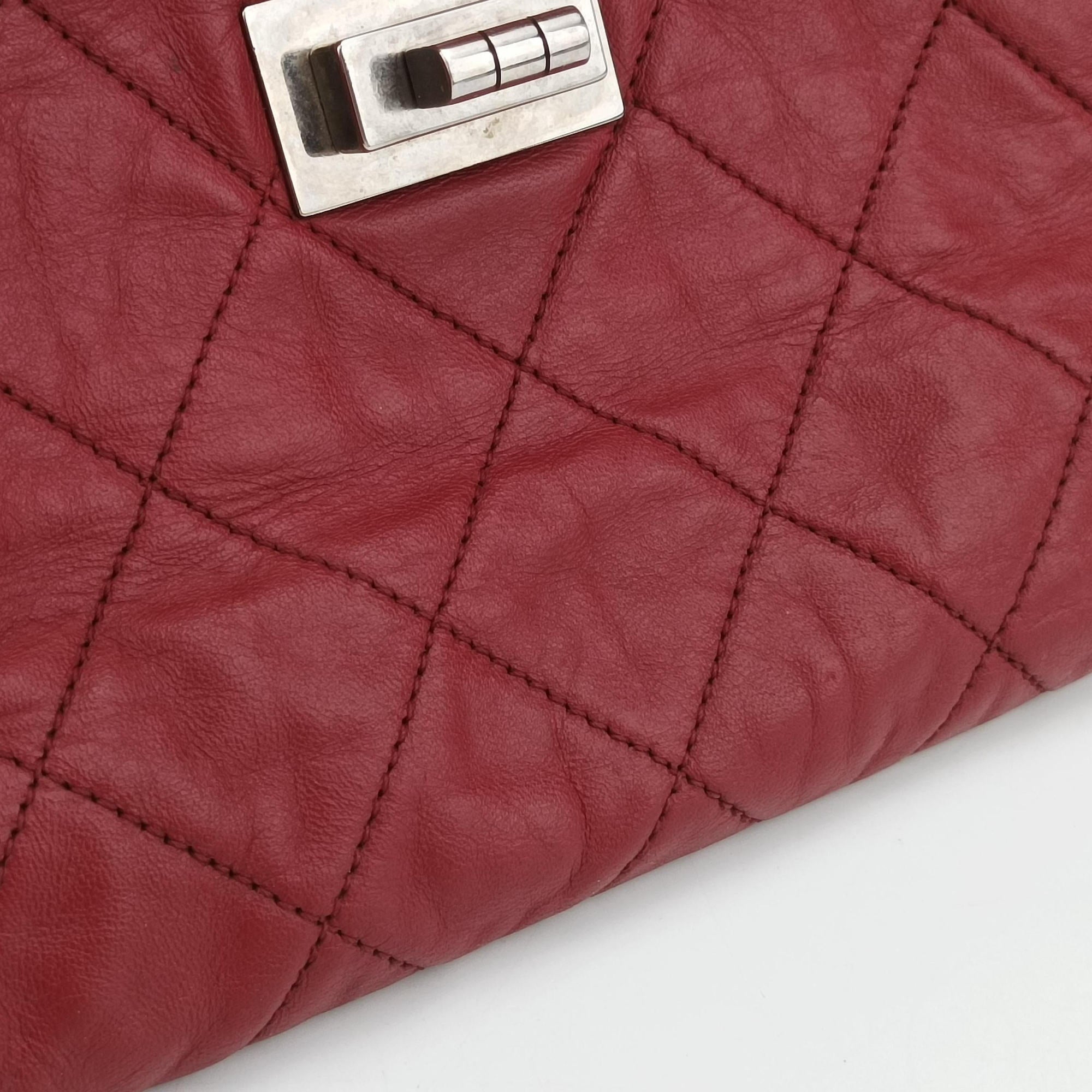 Pre-owned Chanel 2.55East West Red Leather A37691 shoulderbag | stylenewstar