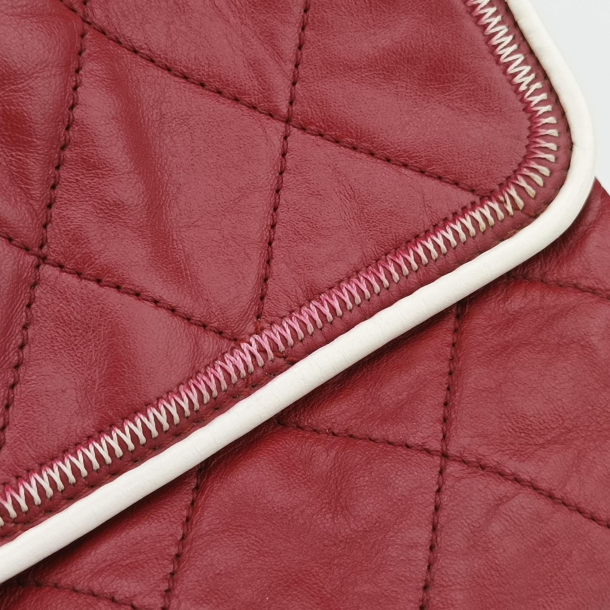 Pre-owned Chanel 2.55East West Red Leather A37691 shoulderbag | stylenewstar