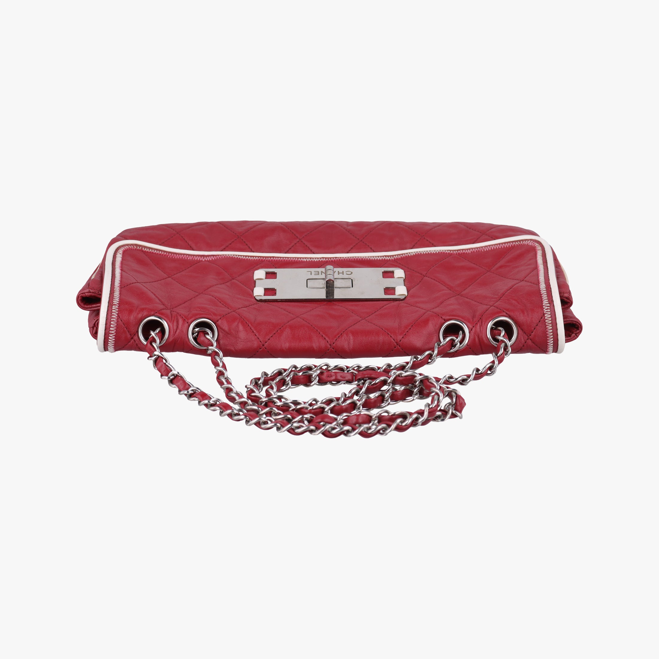 Pre-owned Chanel 2.55East West Red Leather A37691 shoulderbag | stylenewstar