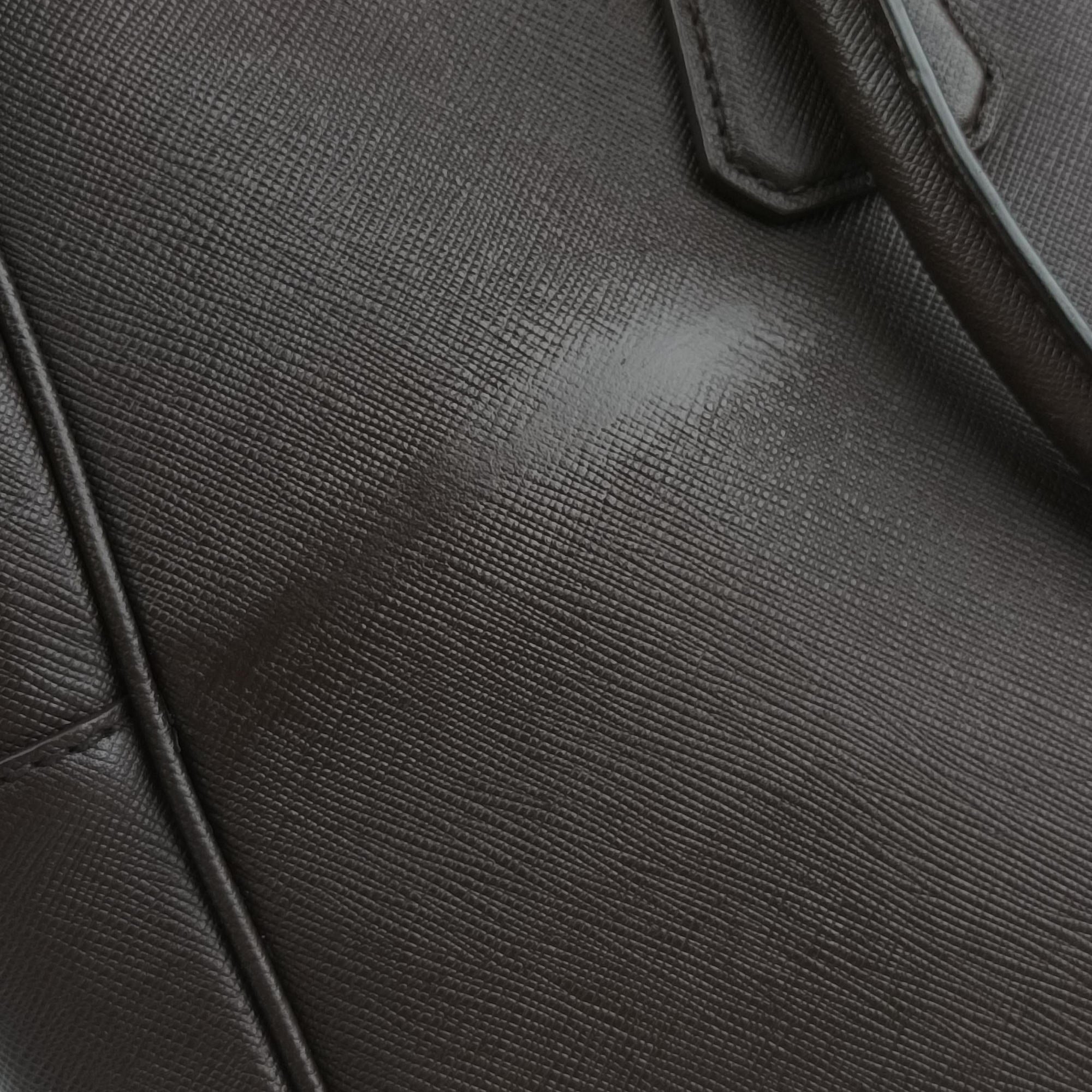 Pre-owned Prada business bag briefcase Brown SAFFIANO Leather 2VE363 handbag | stylenewstar