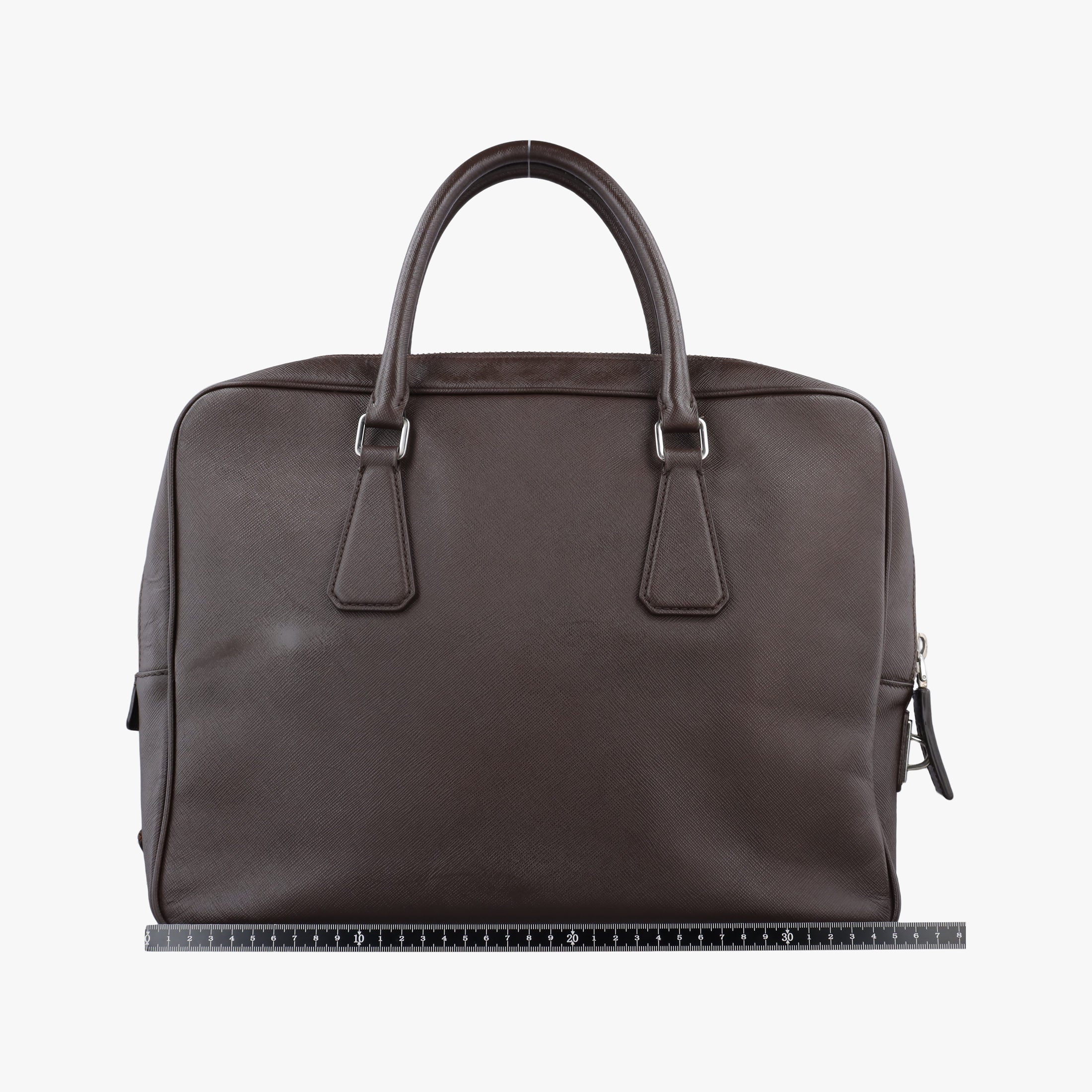 Pre-owned Prada business bag briefcase Brown SAFFIANO Leather 2VE363 handbag | stylenewstar