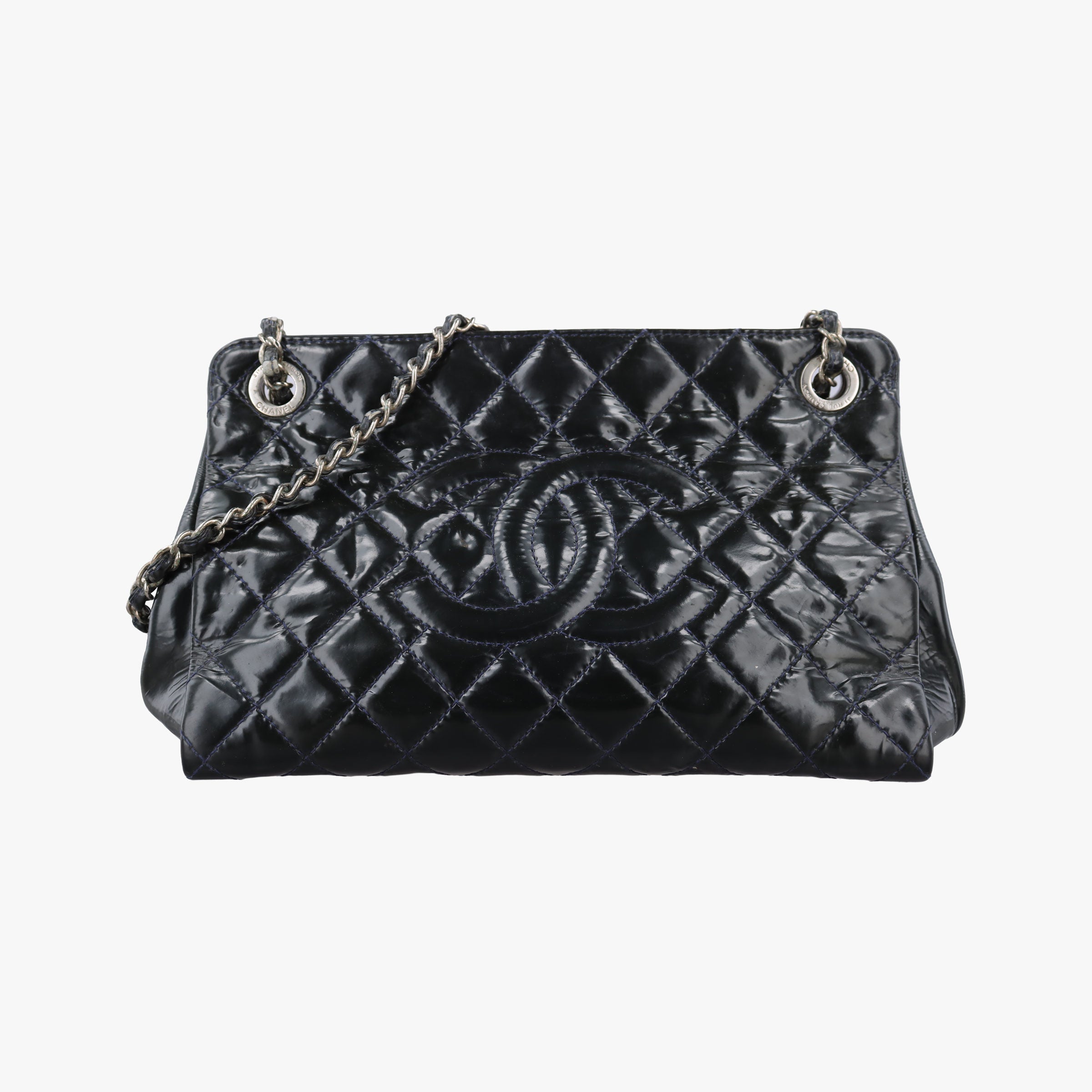 Secondhand Chanel Matelasse Cocomark GST Green Patent Leather A65734 shoulderbag | stylenewstar