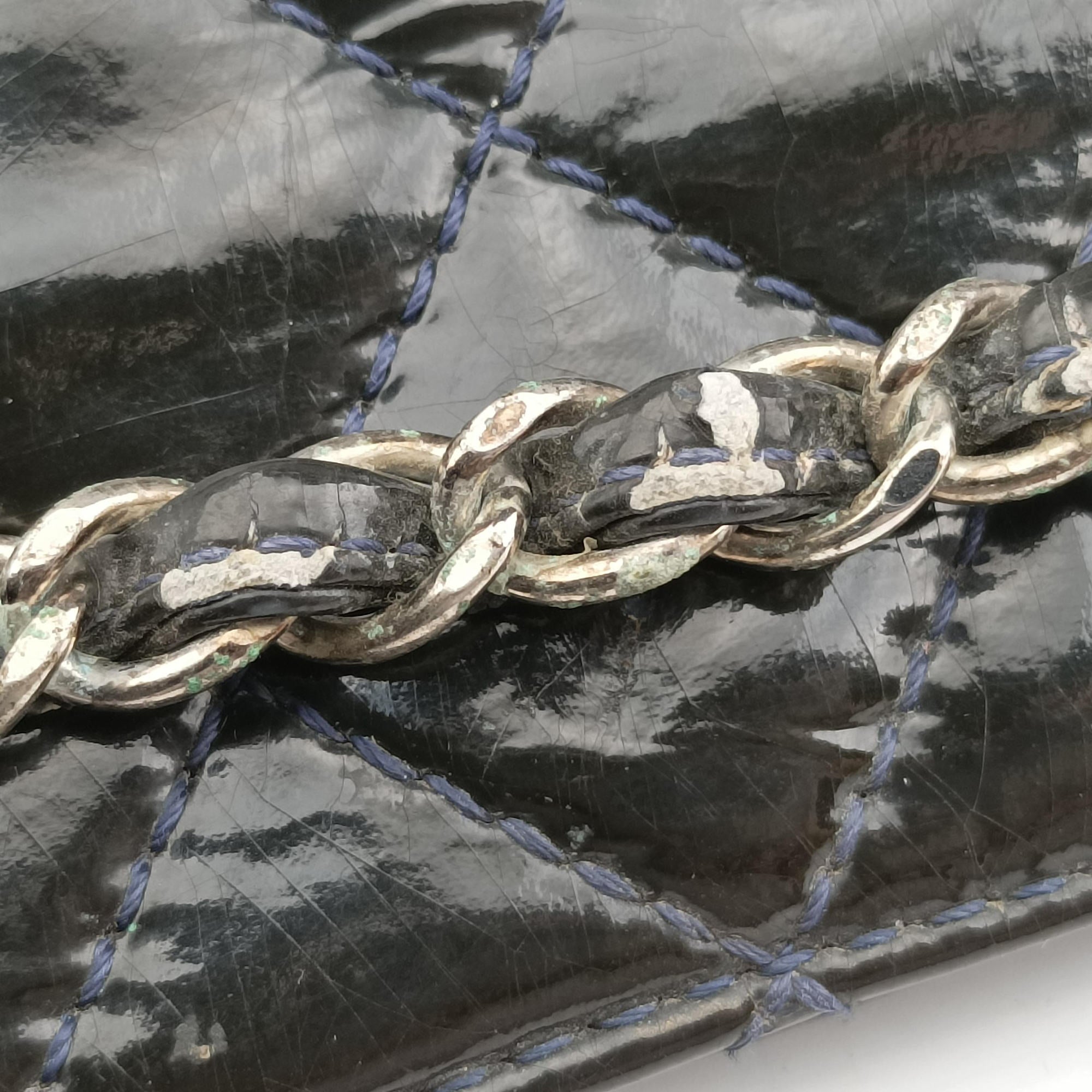 Secondhand Chanel Matelasse Cocomark GST Green Patent Leather A65734 shoulderbag | stylenewstar