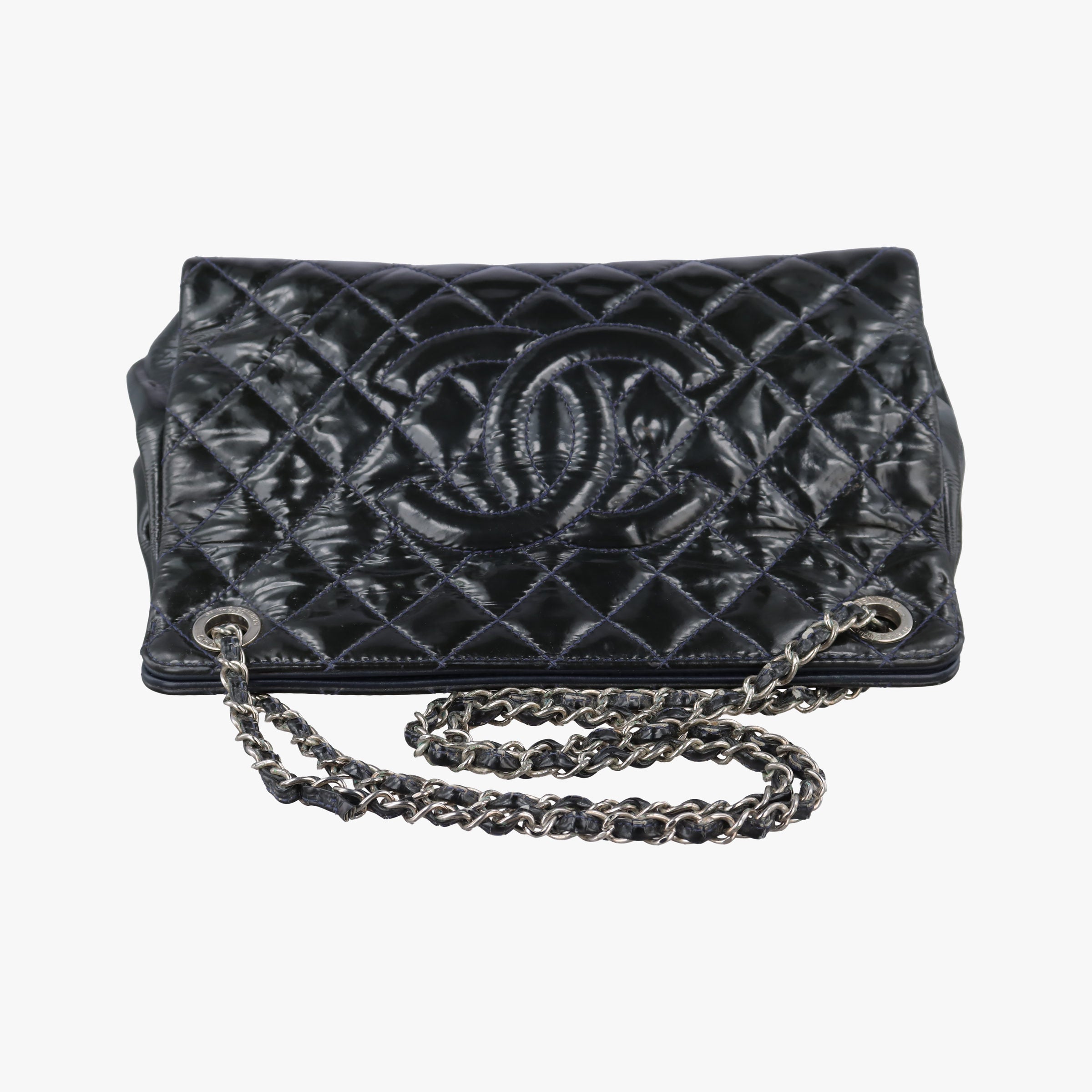 Secondhand Chanel Matelasse Cocomark GST Green Patent Leather A65734 shoulderbag | stylenewstar